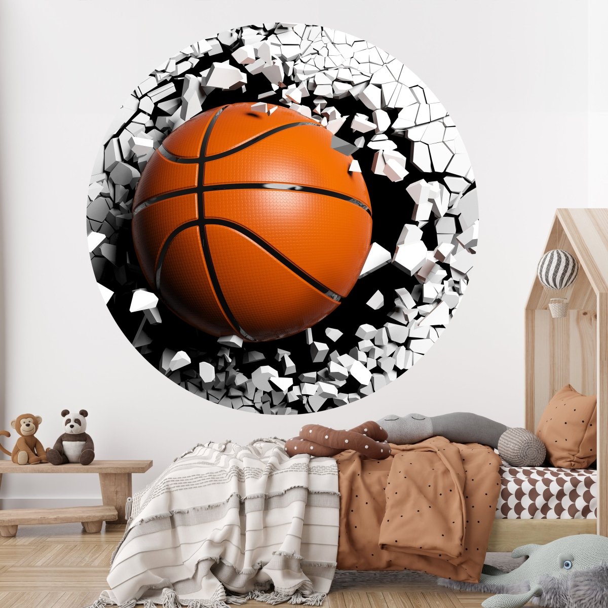Runde Fototapete Wanddurchbruch mit Basketball M0040 - Bild 2 Runde Fototapete Wanddurchbruch mit Basketball M0040 - Bild 2