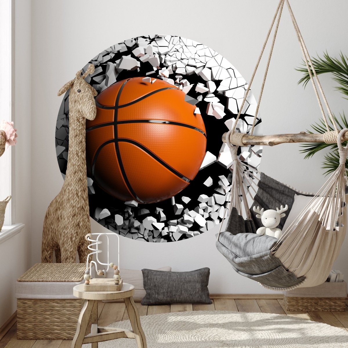 Runde Fototapete Wanddurchbruch mit Basketball M0040 - Bild 3 Runde Fototapete Wanddurchbruch mit Basketball M0040 - Bild 3