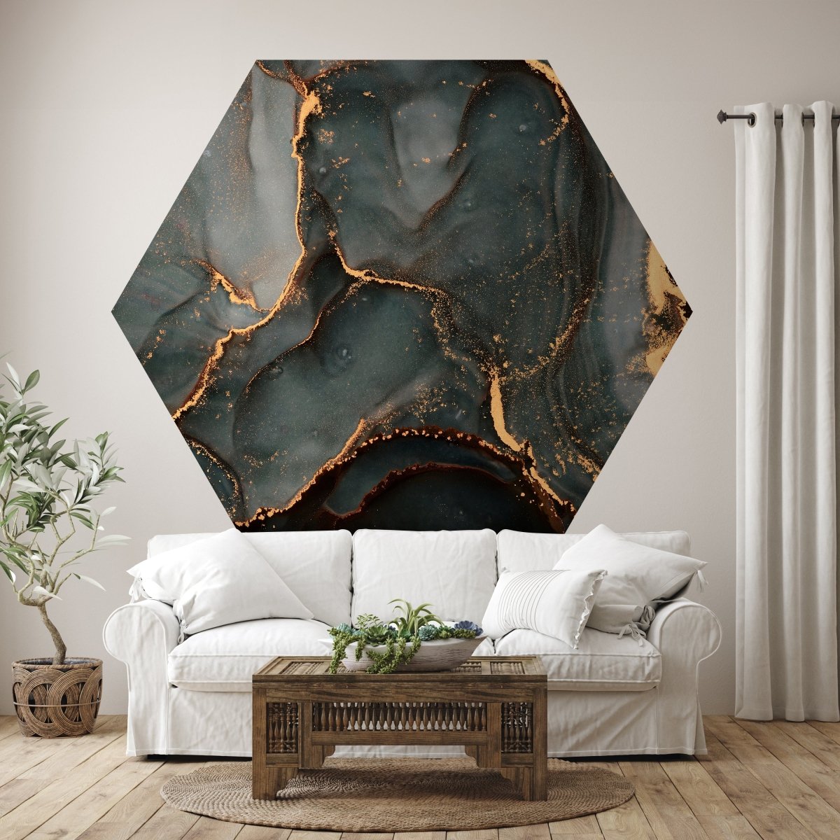 Hexagon-Fototapete blaugraue Marmoroptik M0041 - Bild 1 Hexagon-Fototapete blaugraue Marmoroptik M0041 - Bild 1