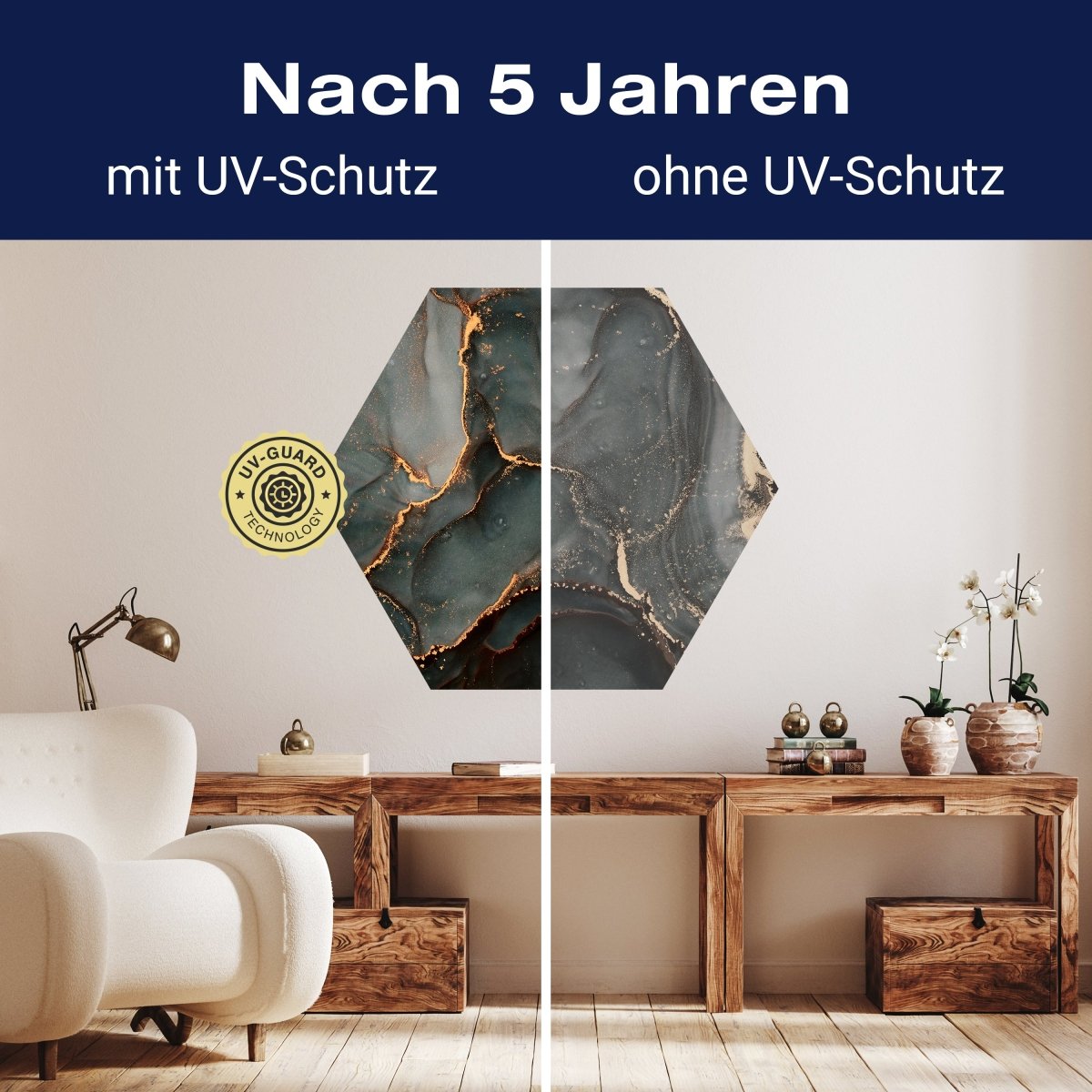 Hexagon-Fototapete blaugraue Marmoroptik M0041 - Bild 9 Hexagon-Fototapete blaugraue Marmoroptik M0041 - Bild 9