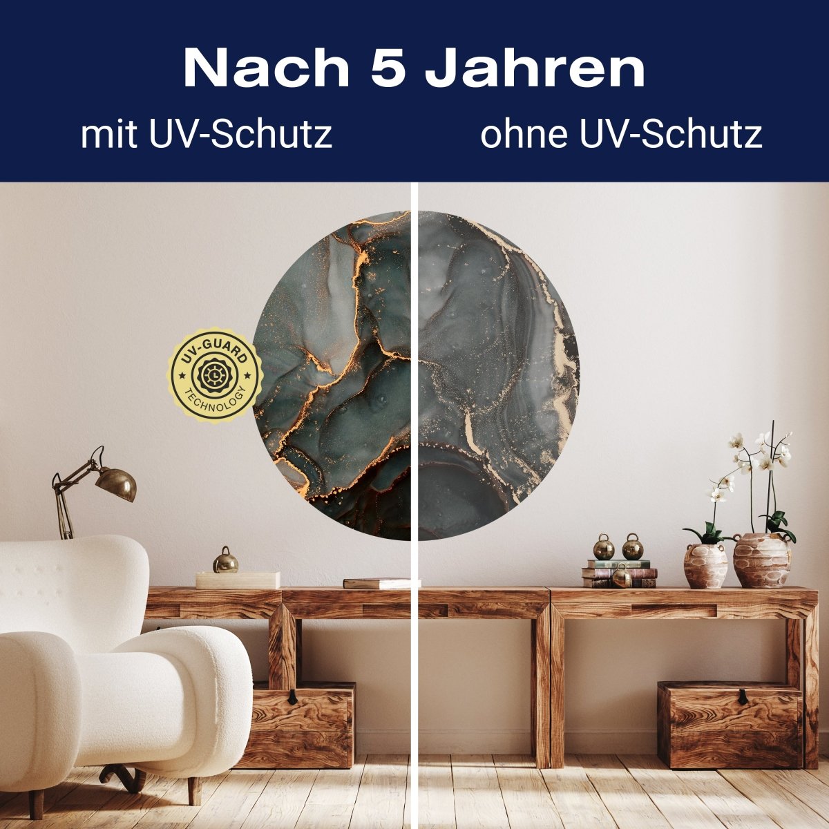 Runde Fototapete blaugraue Marmoroptik M0041 - Bild 9 Runde Fototapete blaugraue Marmoroptik M0041 - Bild 9