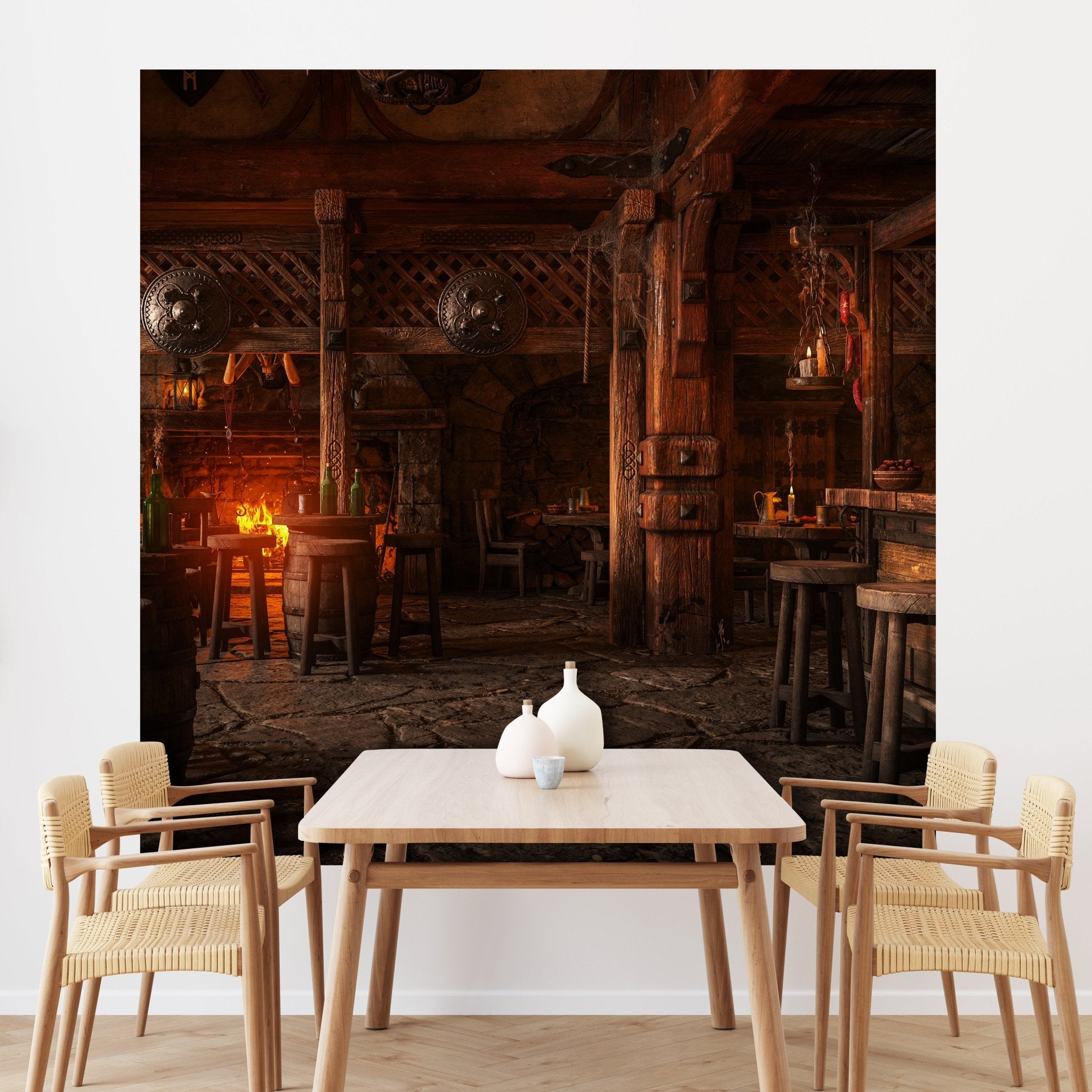 Quadratische Fototapete Mittelalterliche Taverne M0042 - Bild 1 Quadratische Fototapete Mittelalterliche Taverne M0042 - Bild 1