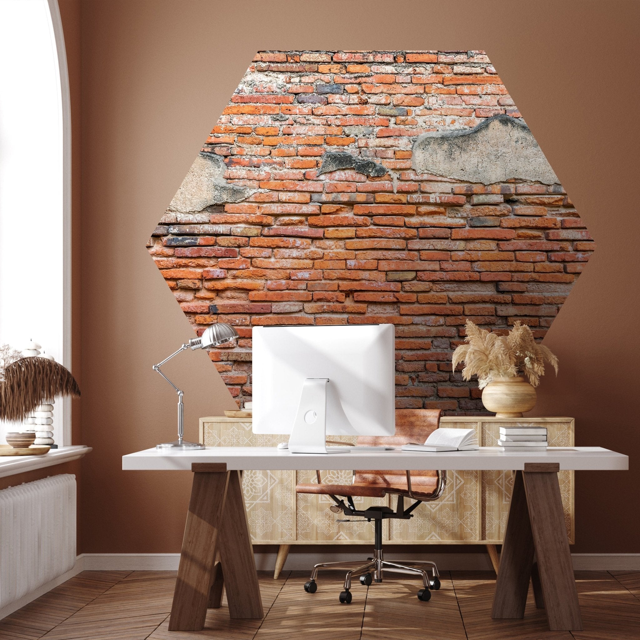 Hexagon-Fototapete alte Ziegelwand Backstein M0045 - Bild 1 Hexagon-Fototapete alte Ziegelwand Backstein M0045 - Bild 1