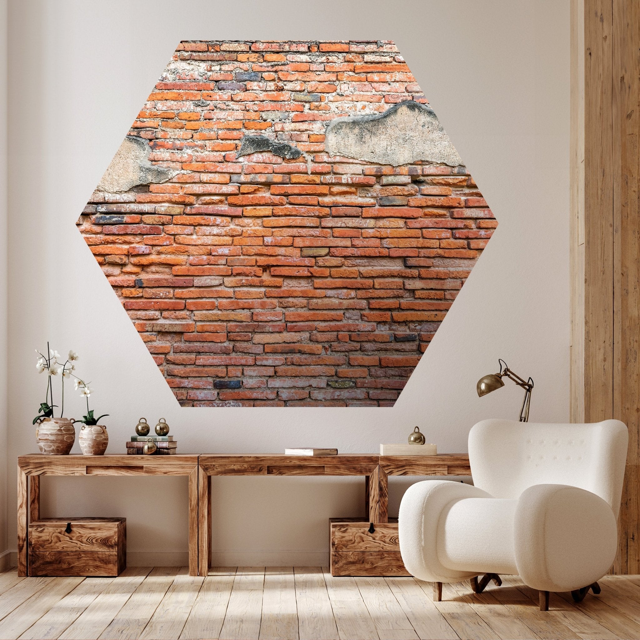 Hexagon-Fototapete alte Ziegelwand Backstein M0045 - Bild 2 Hexagon-Fototapete alte Ziegelwand Backstein M0045 - Bild 2
