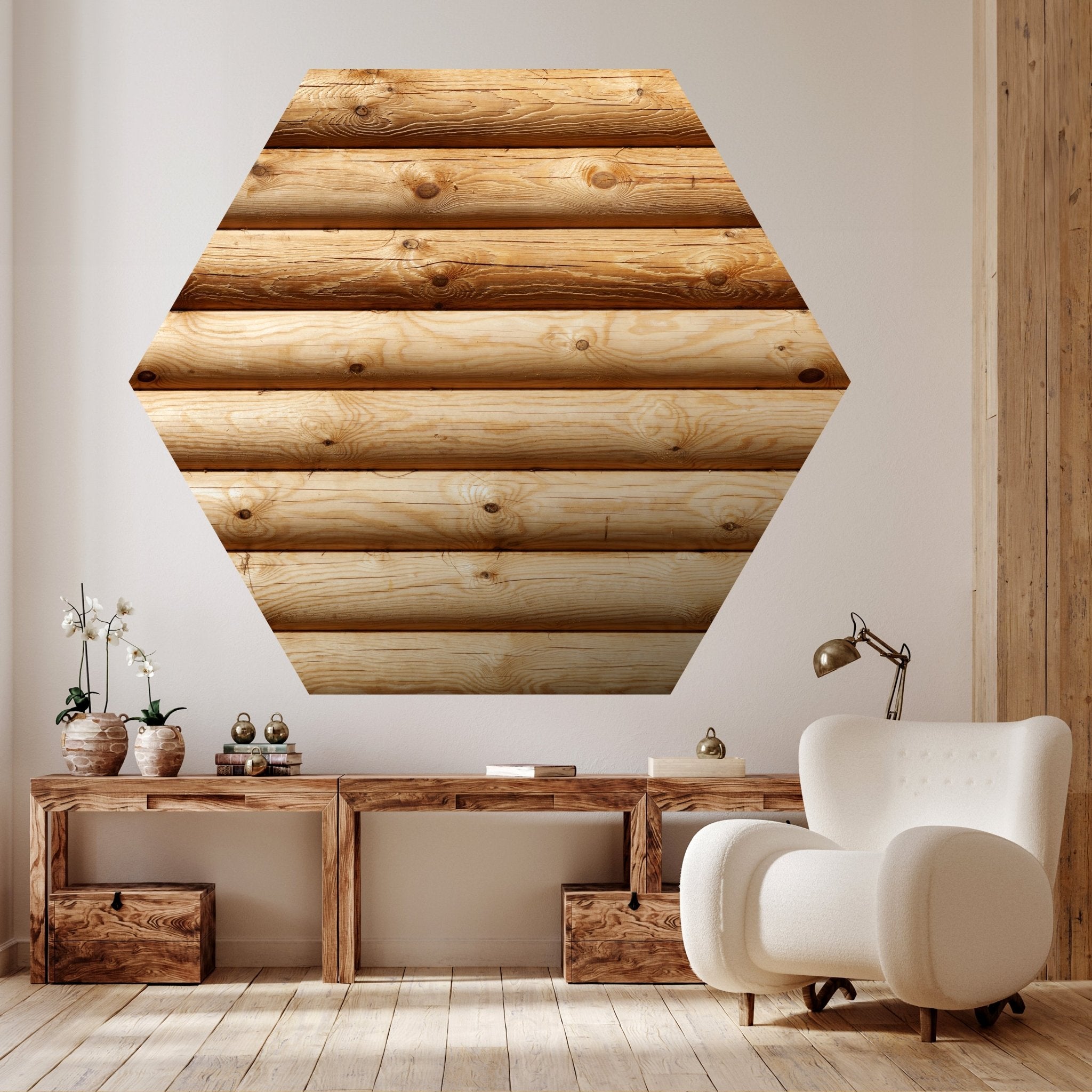 Hexagon-Fototapete Holz Wand M0046 - Bild 2 Hexagon-Fototapete Holz Wand M0046 - Bild 2