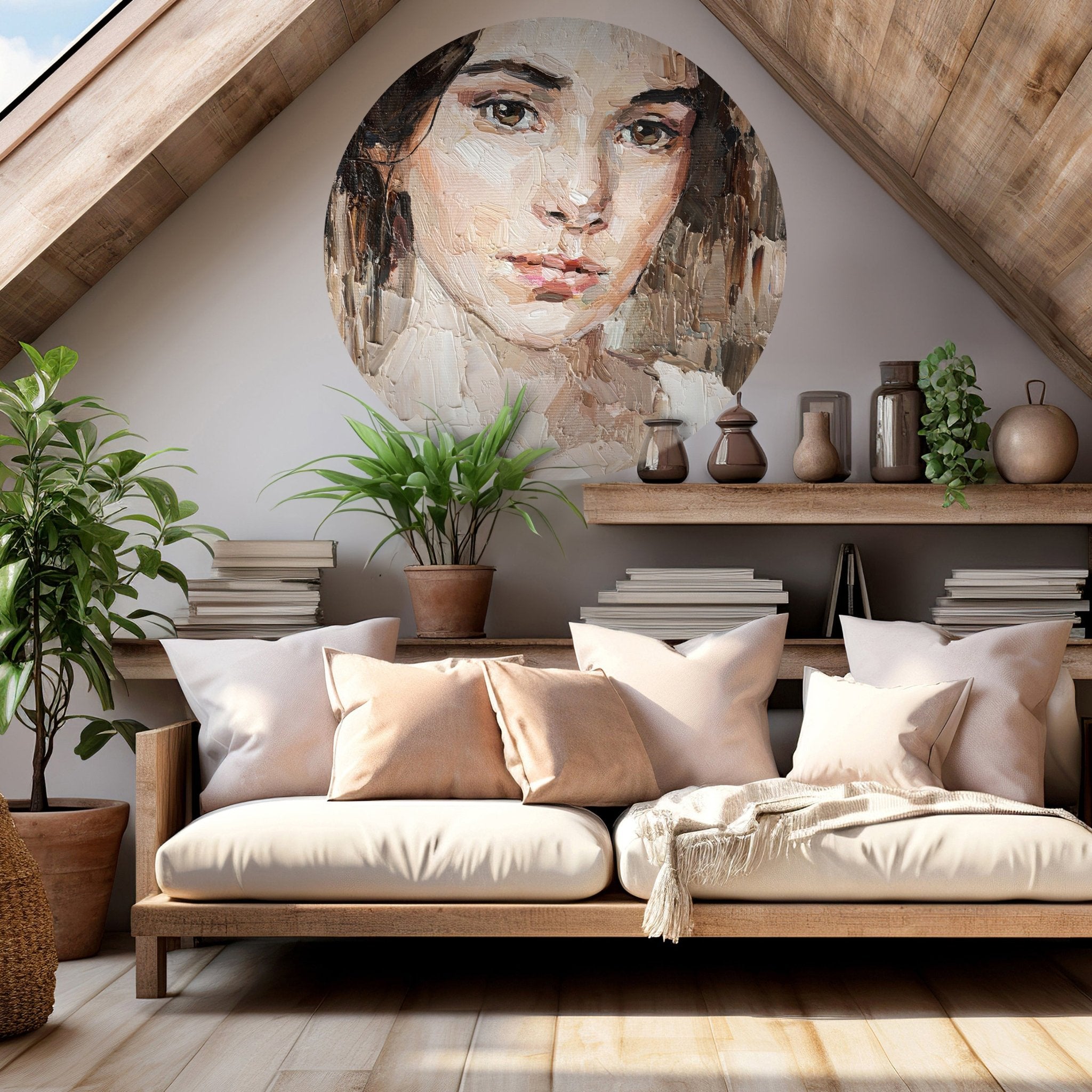 Runde Fototapete Frau Malerei M0048 - Bild 2 Runde Fototapete Frau Malerei M0048 - Bild 2