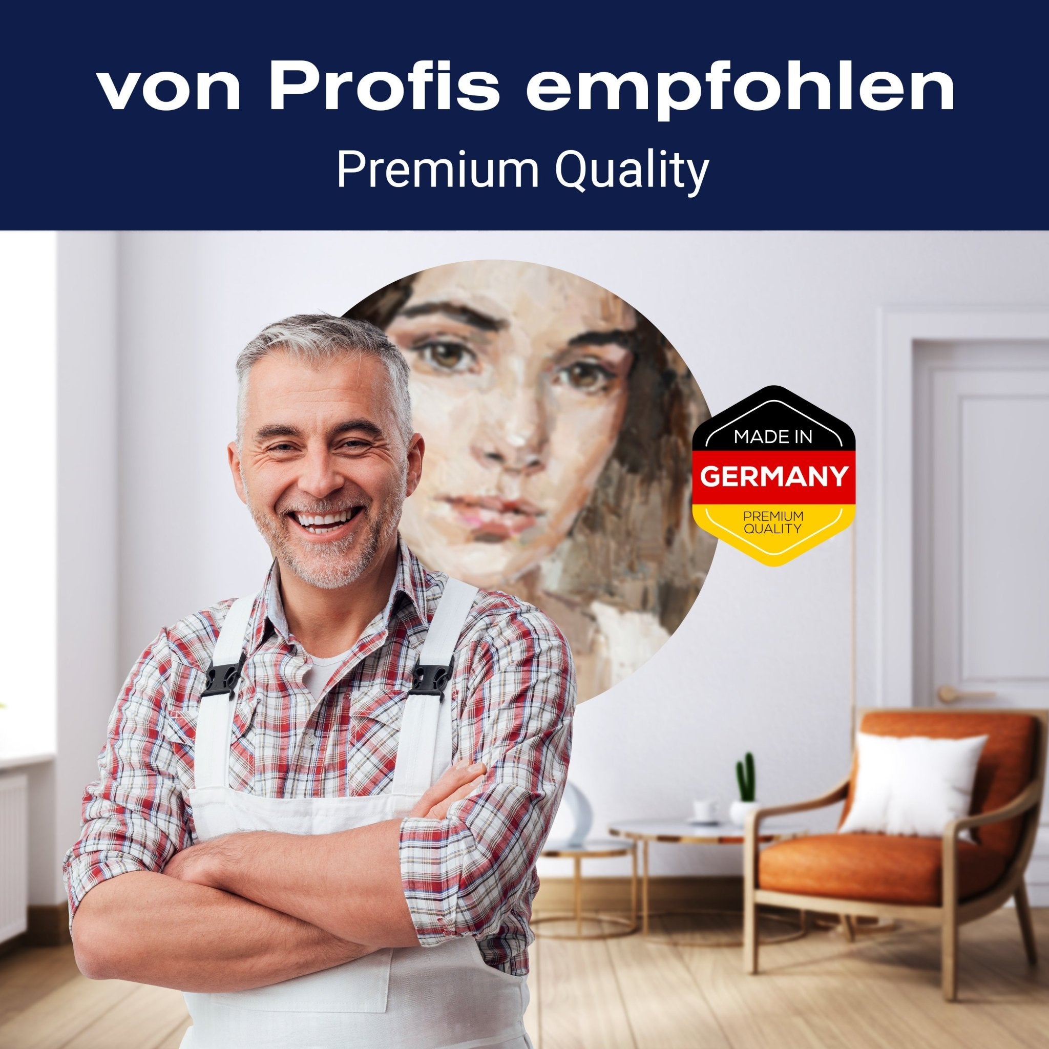 Runde Fototapete Frau Malerei M0048 - Bild 5 Runde Fototapete Frau Malerei M0048 - Bild 5