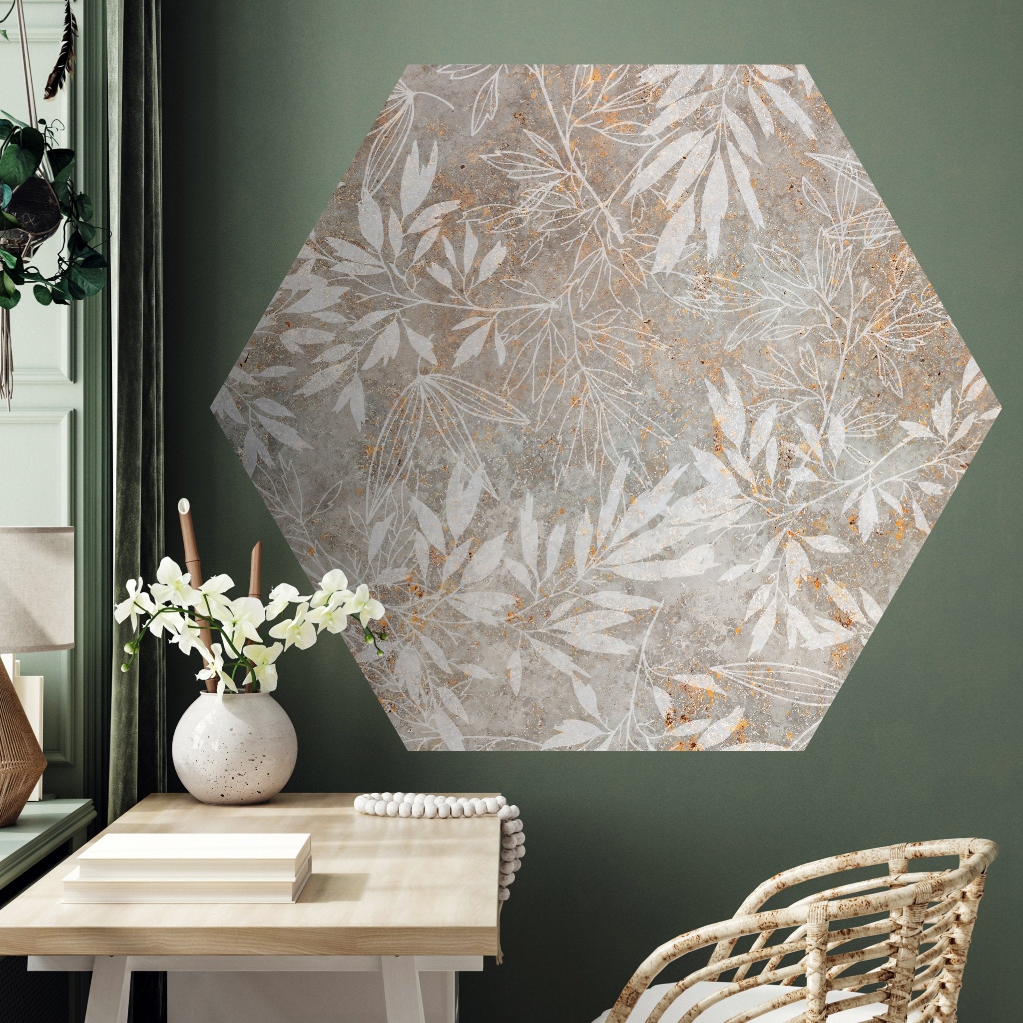 Hexagon-Fototapete Vintage Blätter M0049 - Bild 3 Hexagon-Fototapete Vintage Blätter M0049 - Bild 3