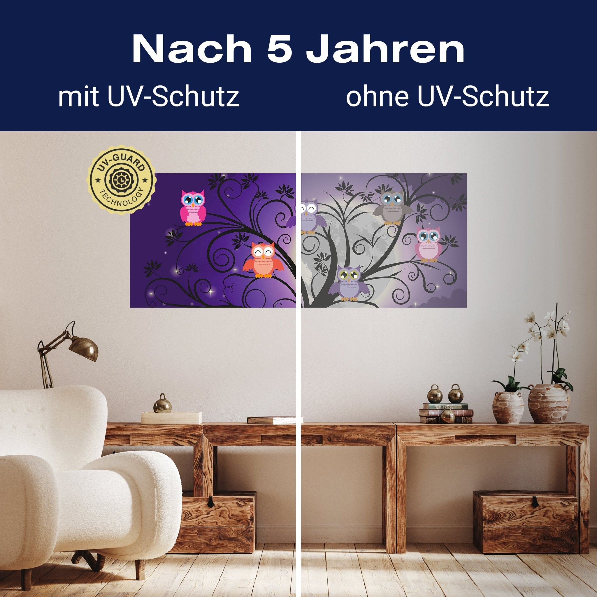 Leinwandbild Eulen auf einem Baum M0049 kaufen - Bild 9 Leinwandbild Eulen auf einem Baum M0049 kaufen - Bild 9