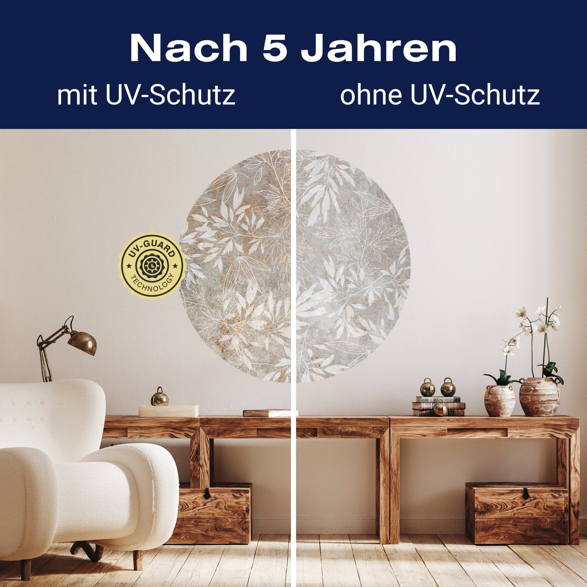 Runde Fototapete Vintage Blätter M0049 - Bild 9 Runde Fototapete Vintage Blätter M0049 - Bild 9