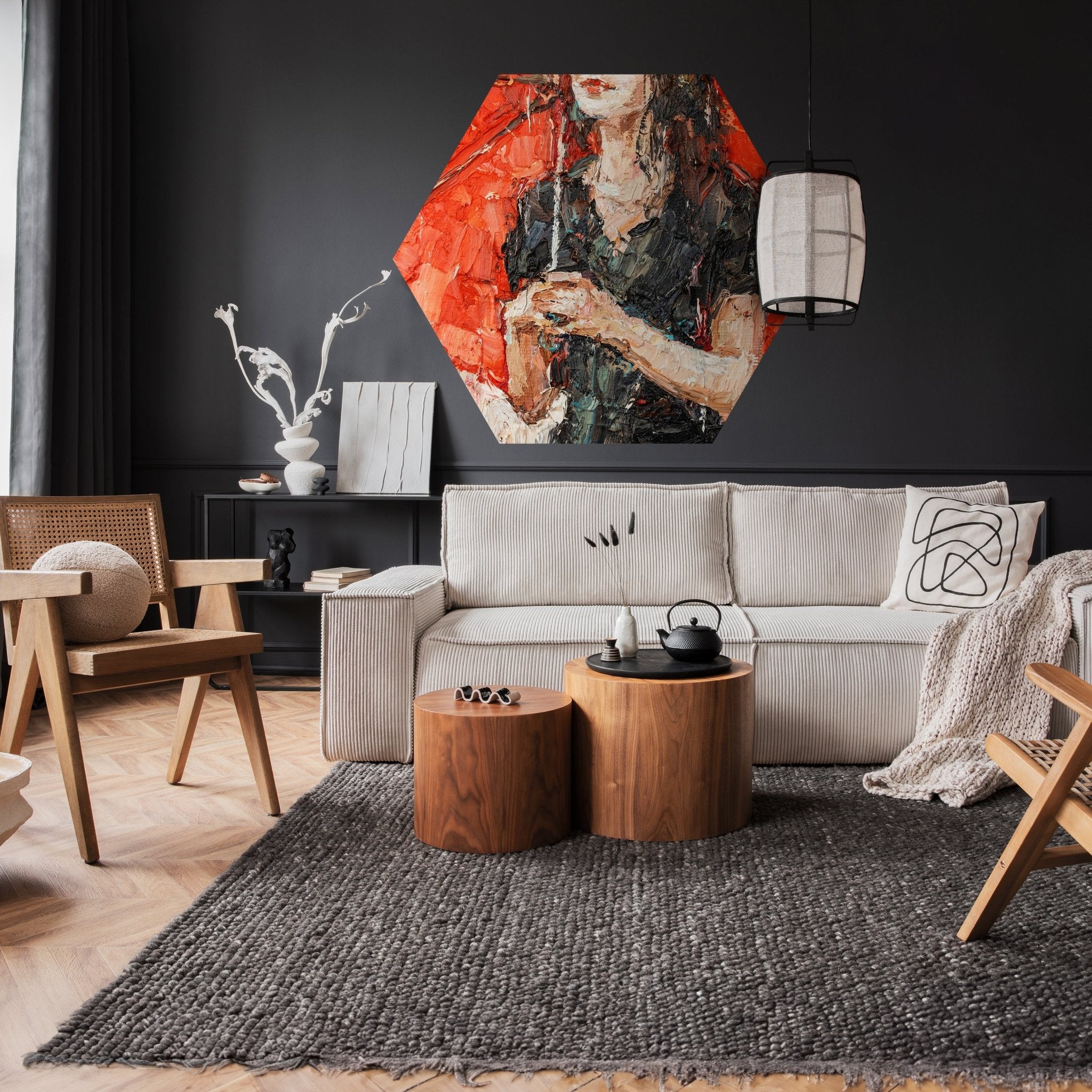 Hexagon-Fototapete Frau Malerei Regenschirm M0050 - Bild 2 Hexagon-Fototapete Frau Malerei Regenschirm M0050 - Bild 2