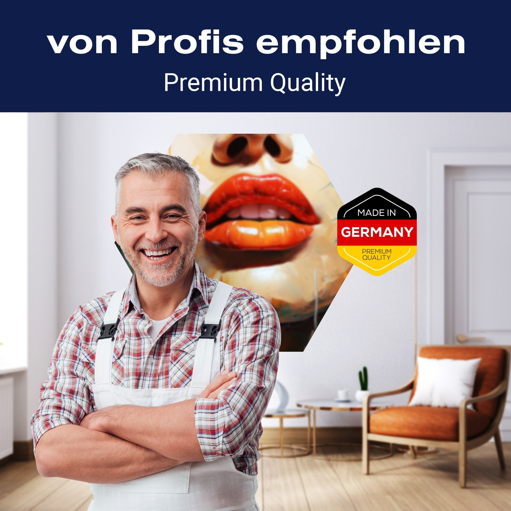 Hexagon-Fototapete Malerei Frau Lippen M0052 - Bild 5 Hexagon-Fototapete Malerei Frau Lippen M0052 - Bild 5