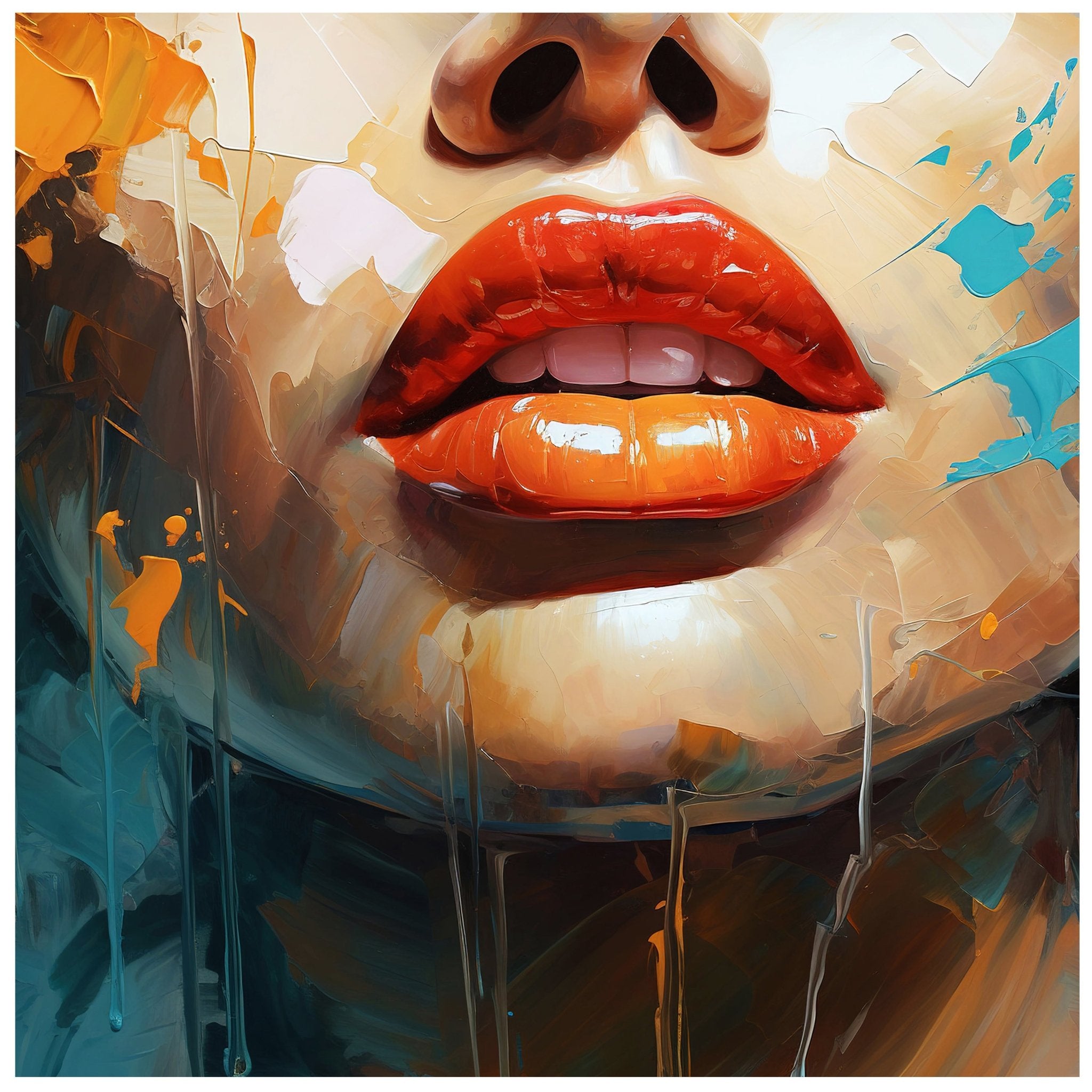 Quadratische Fototapete Malerei Frau Lippen M0052 - Bild 11 Quadratische Fototapete Malerei Frau Lippen M0052 - Bild 11
