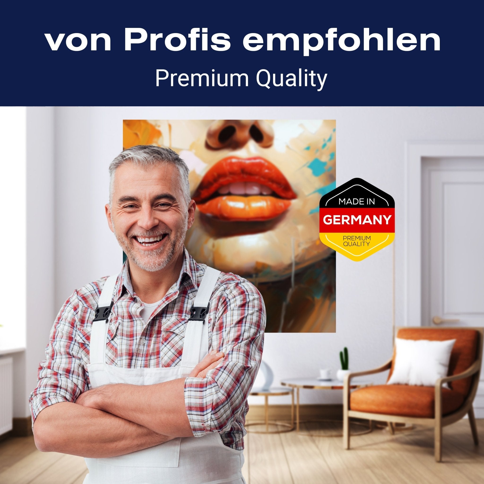 Quadratische Fototapete Malerei Frau Lippen M0052 - Bild 5 Quadratische Fototapete Malerei Frau Lippen M0052 - Bild 5