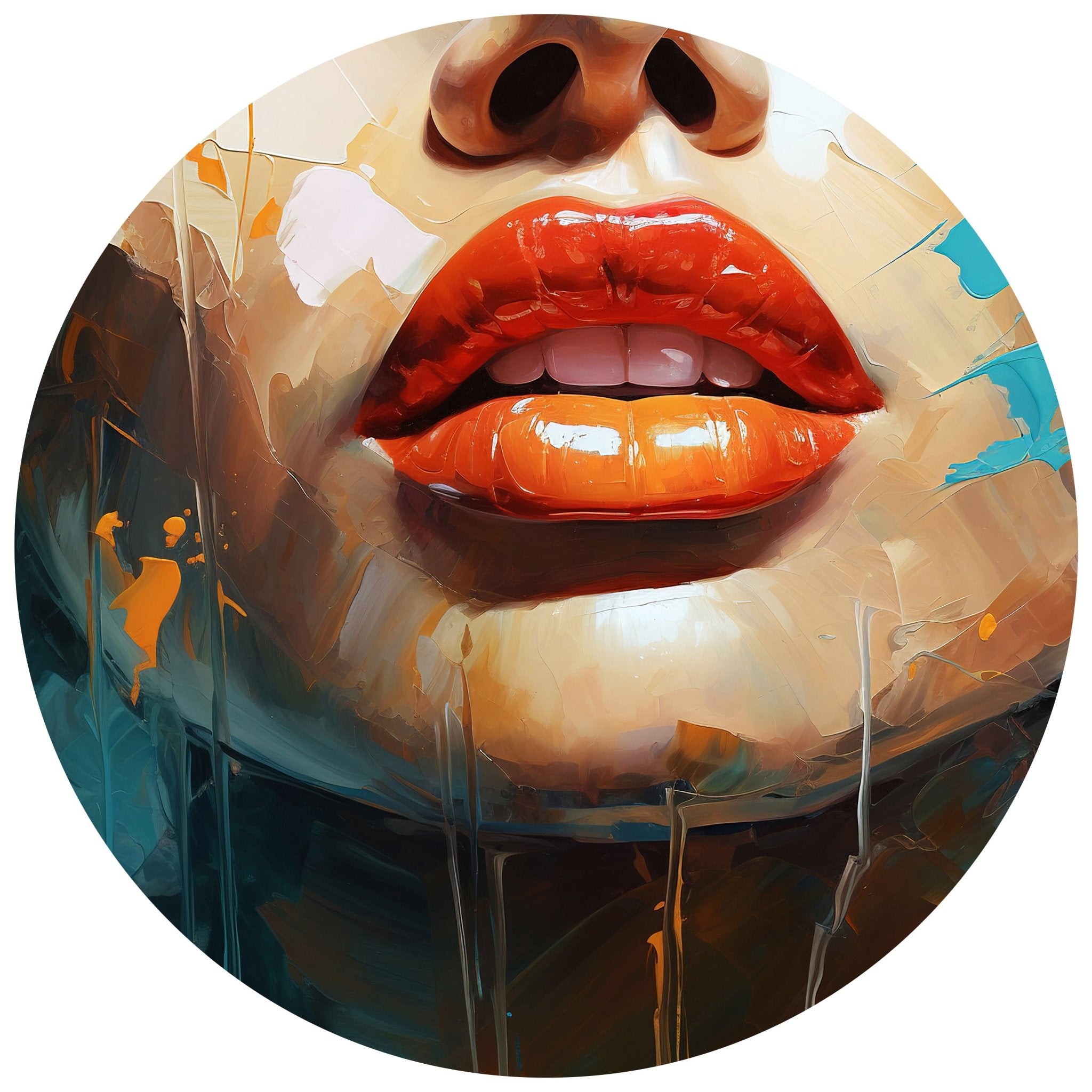 Runde Fototapete Malerei Frau Lippen M0052 - Bild 11 Runde Fototapete Malerei Frau Lippen M0052 - Bild 11