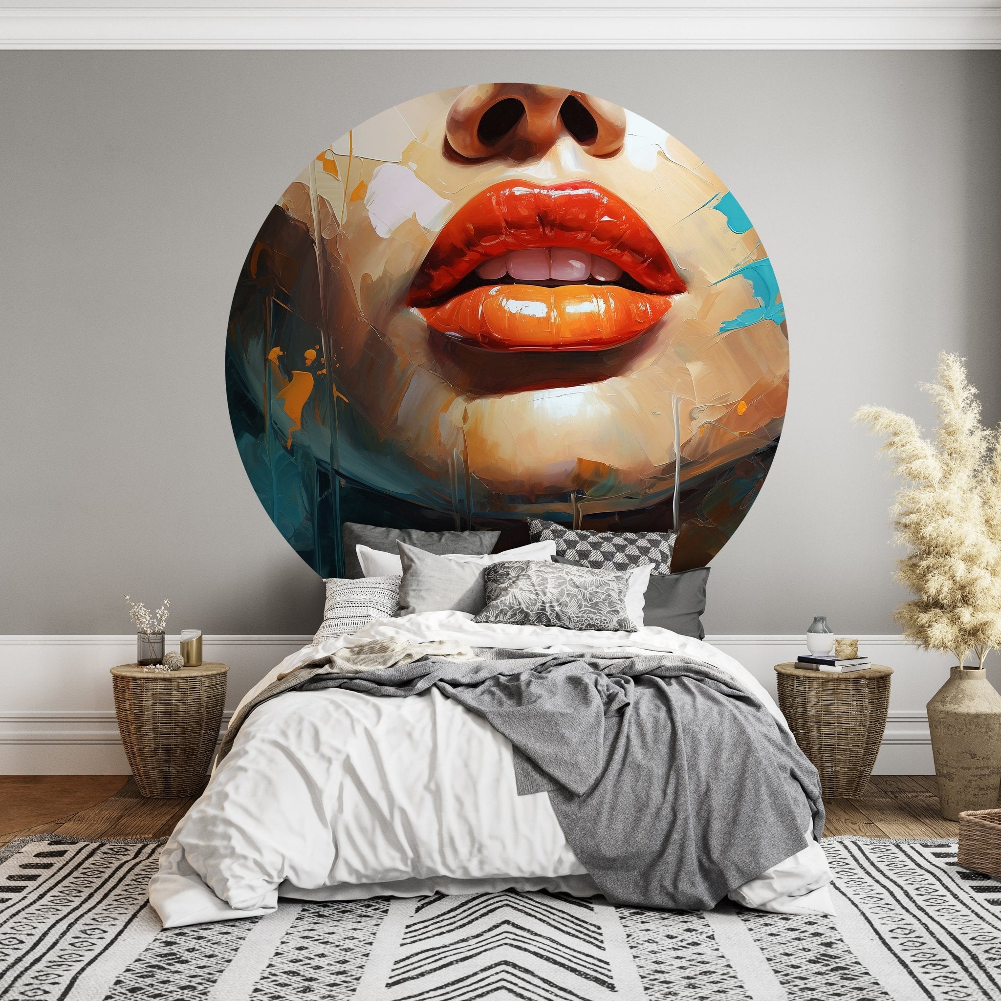 Runde Fototapete Malerei Frau Lippen M0052 - Bild 3 Runde Fototapete Malerei Frau Lippen M0052 - Bild 3