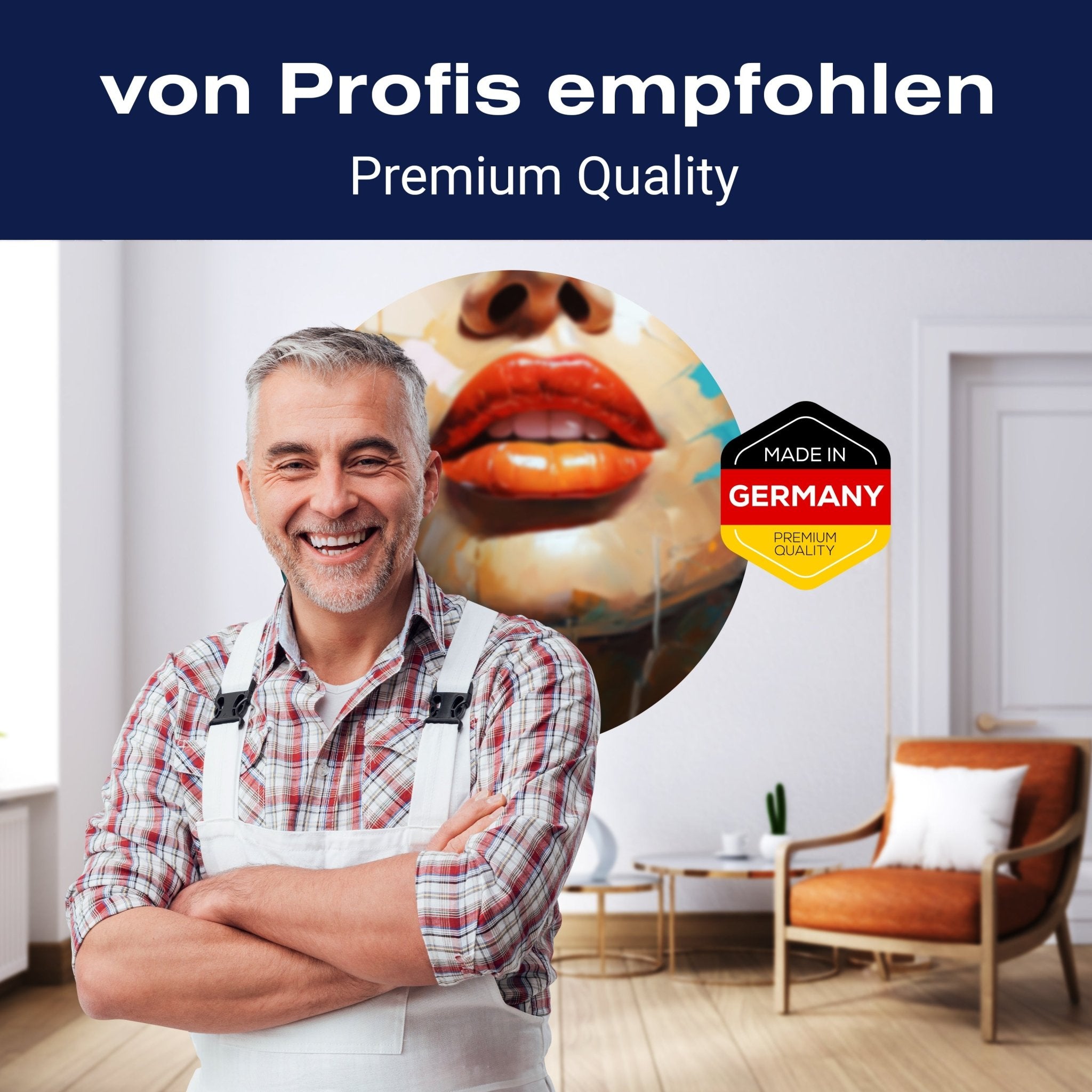 Runde Fototapete Malerei Frau Lippen M0052 - Bild 5 Runde Fototapete Malerei Frau Lippen M0052 - Bild 5