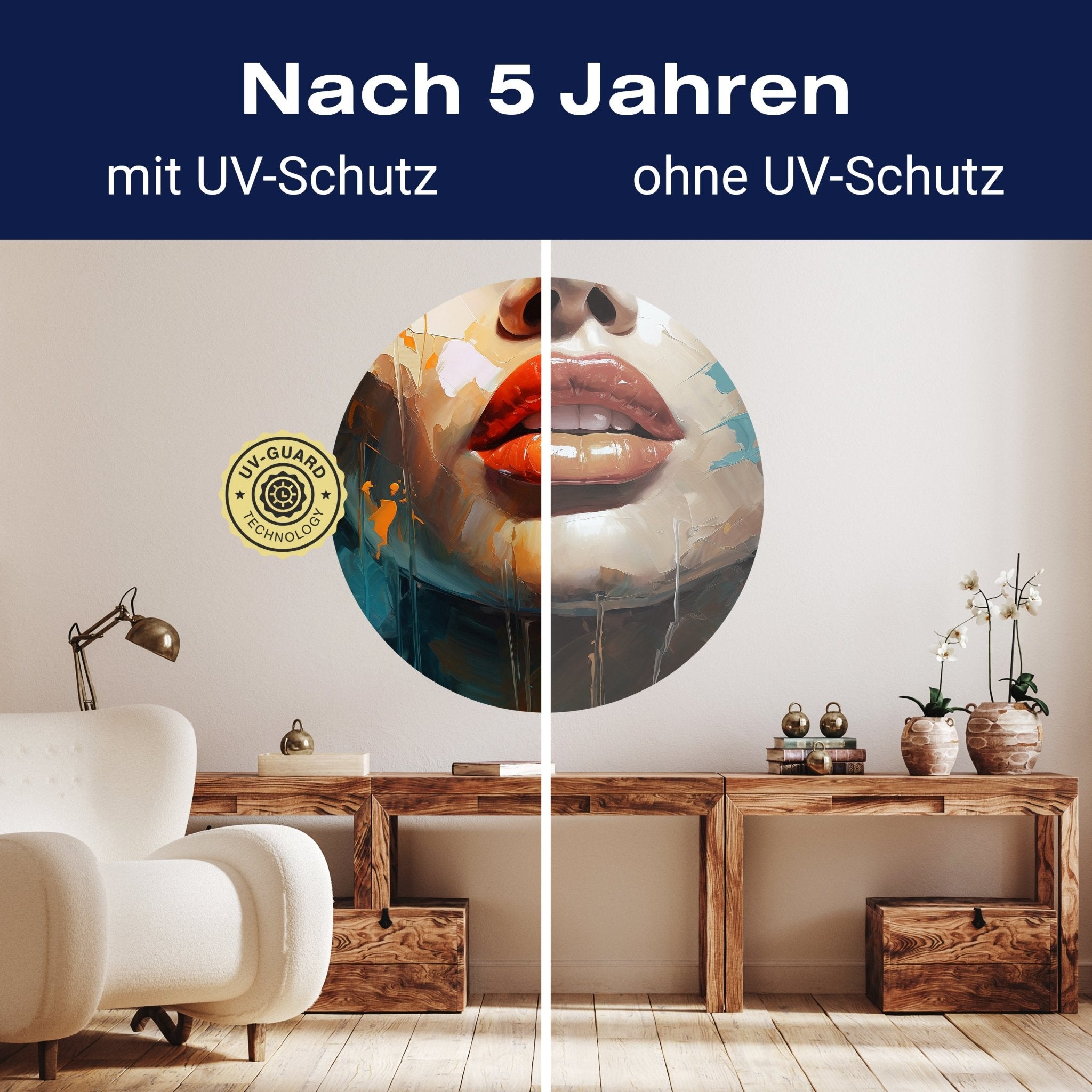 Runde Fototapete Malerei Frau Lippen M0052 - Bild 9 Runde Fototapete Malerei Frau Lippen M0052 - Bild 9