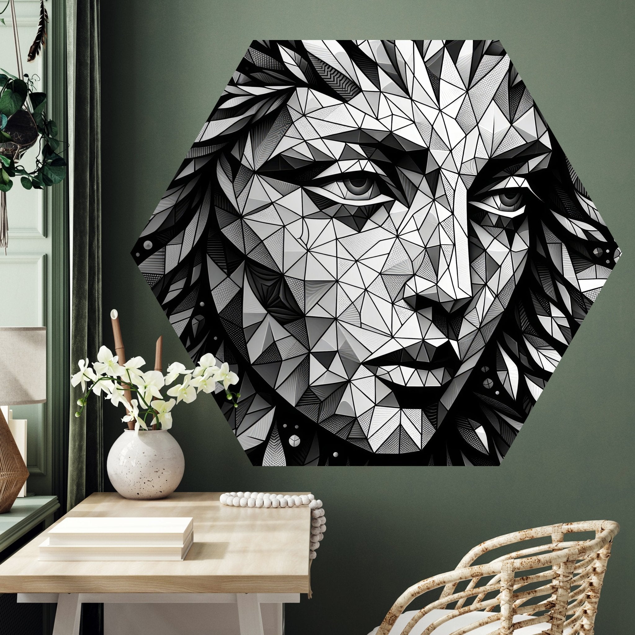 Hexagon-Fototapete geometrisches Gesicht, Kunst M0053 - Bild 3 Hexagon-Fototapete geometrisches Gesicht, Kunst M0053 - Bild 3