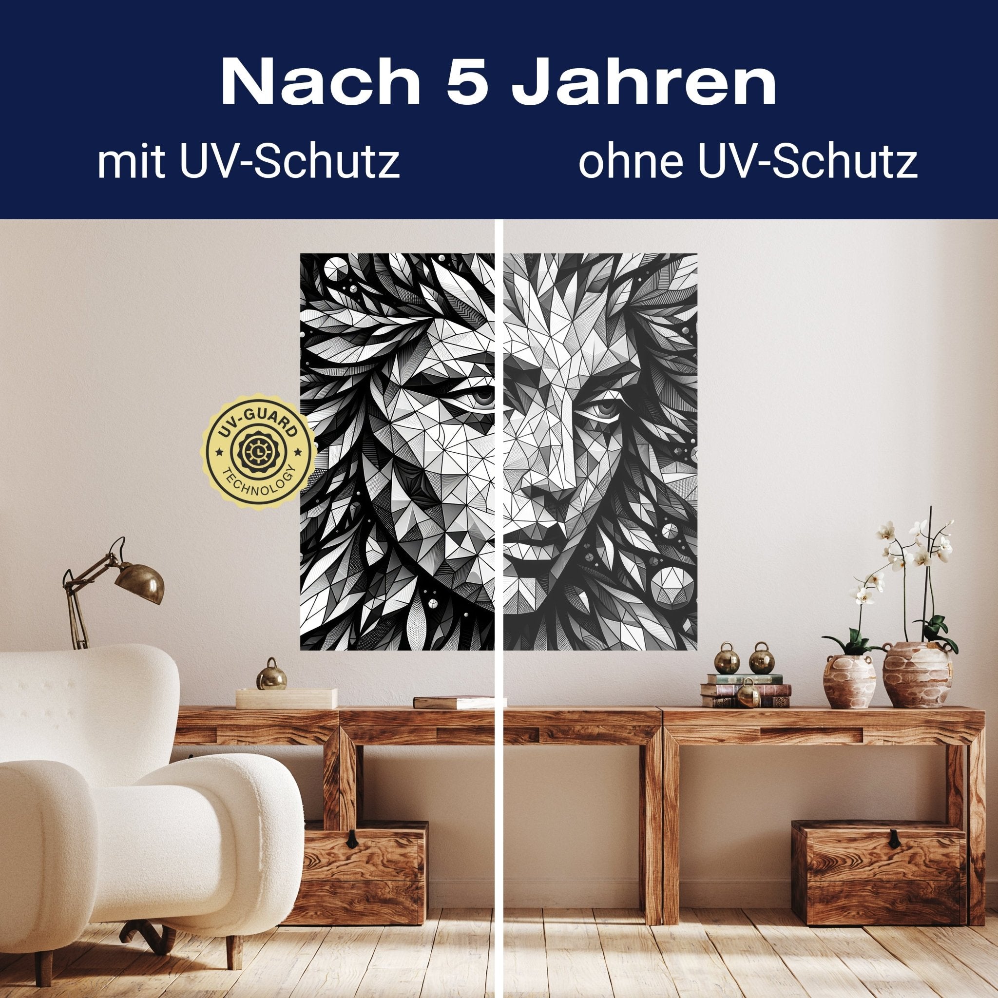 Quadratische Fototapete geometrisches Gesicht, Kunst M0053 - Bild 9 Quadratische Fototapete geometrisches Gesicht, Kunst M0053 - Bild 9