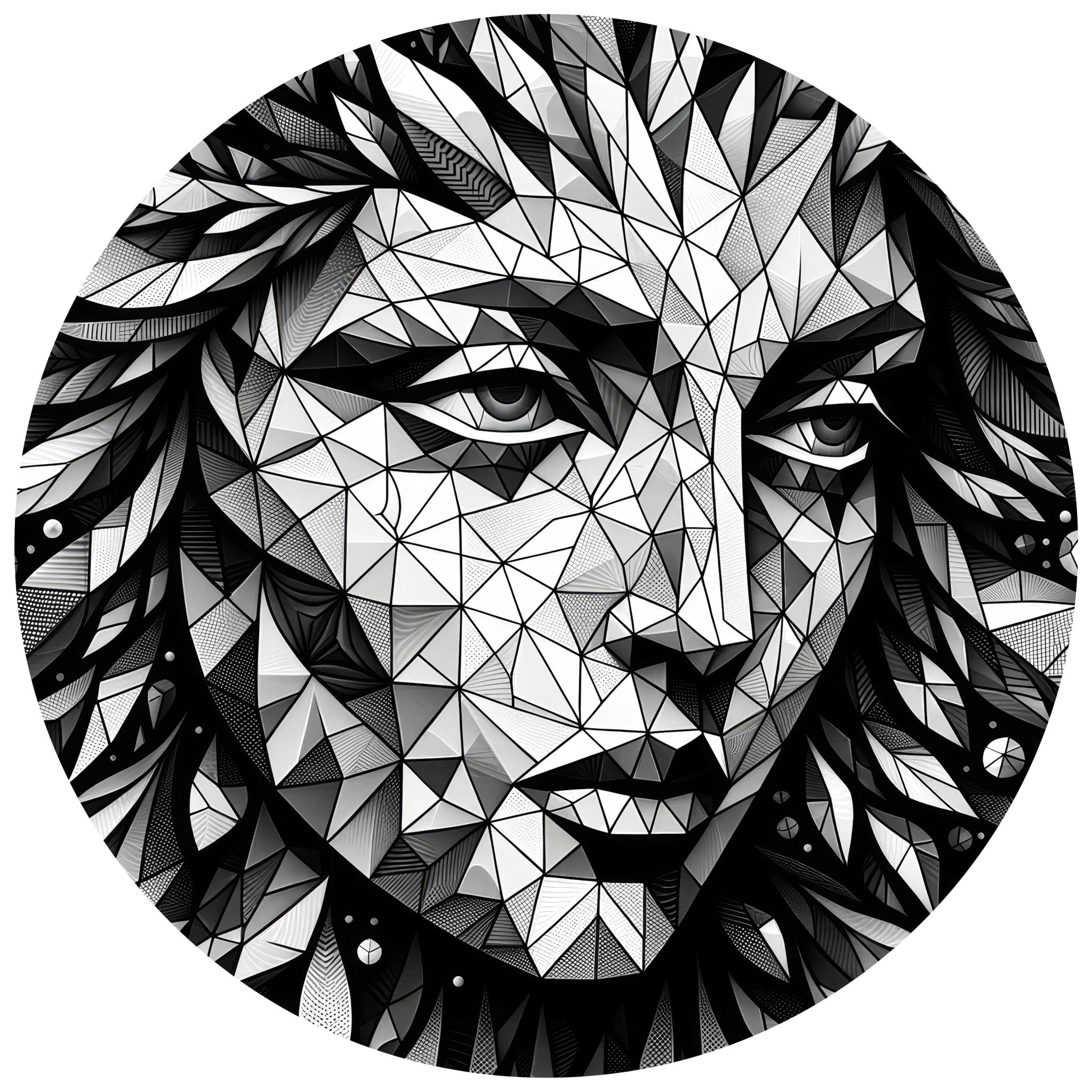 Runde Fototapete geometrisches Gesicht, Kunst M0053 - Bild 11 Runde Fototapete geometrisches Gesicht, Kunst M0053 - Bild 11