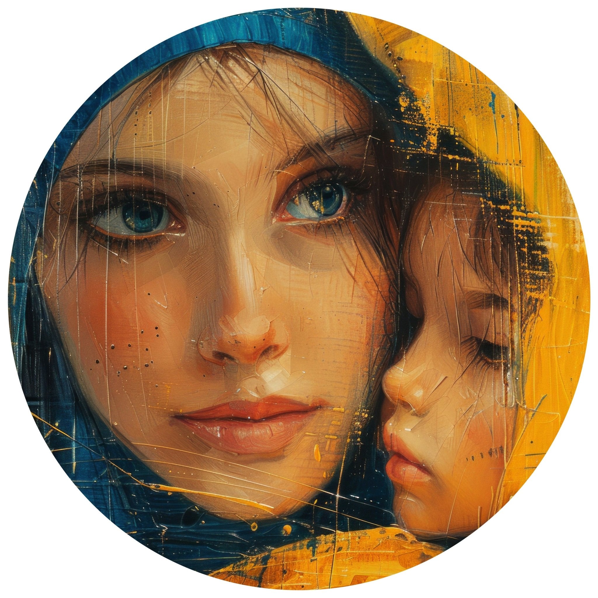 Runde Fototapete Malerei Frau Kind M0054 - Bild 11 Runde Fototapete Malerei Frau Kind M0054 - Bild 11