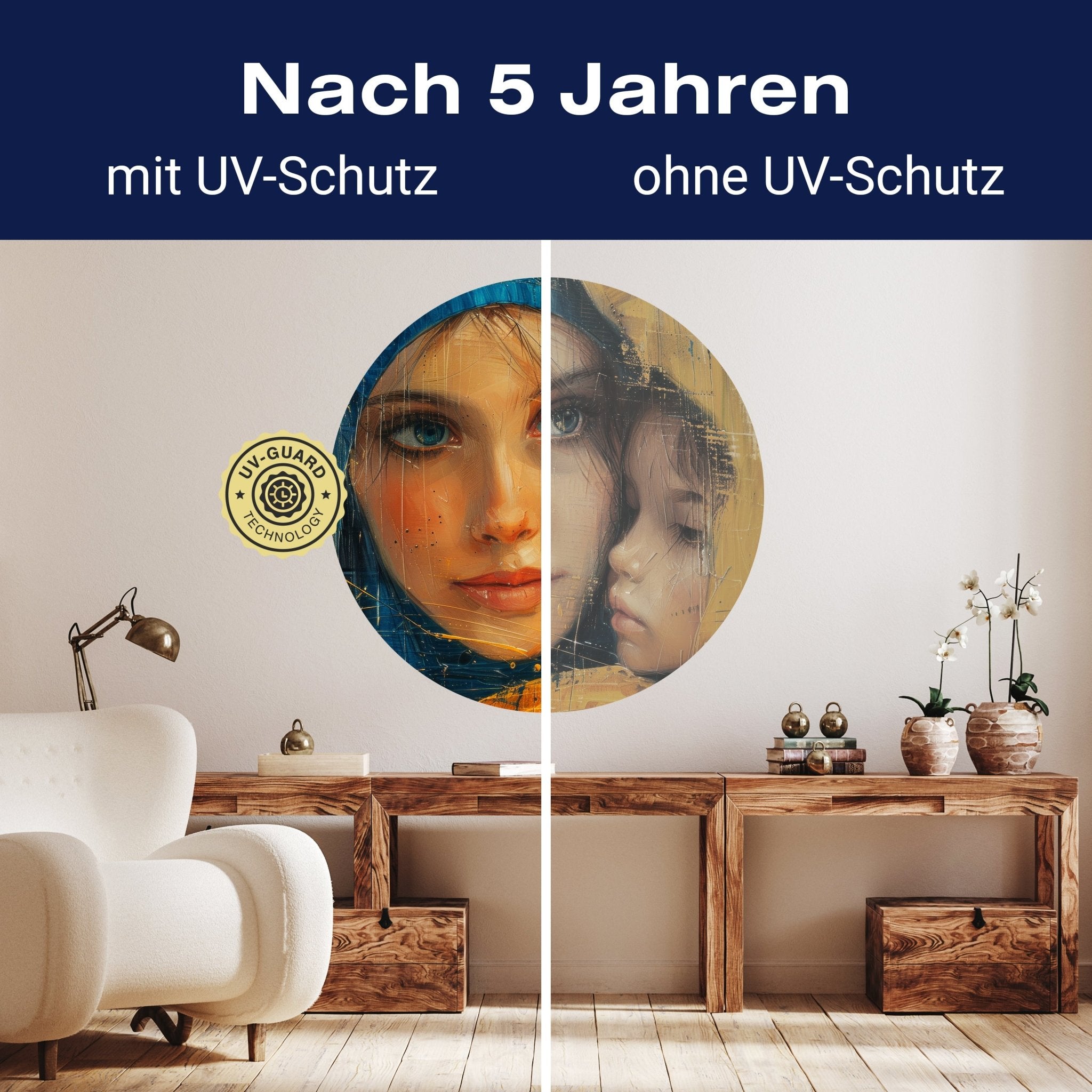 Runde Fototapete Malerei Frau Kind M0054 - Bild 9 Runde Fototapete Malerei Frau Kind M0054 - Bild 9