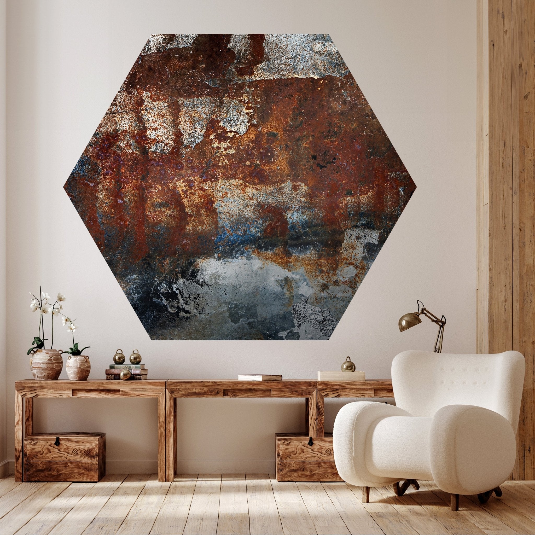 Hexagon-Fototapete Metall rostig M0057 - Bild 2 Hexagon-Fototapete Metall rostig M0057 - Bild 2