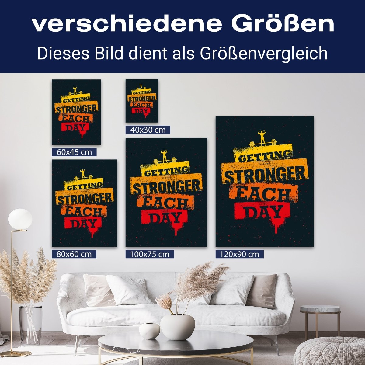 Leinwandbild Motivation, Hochformat, get stronger M0061 kaufen - Bild 8 Leinwandbild Motivation, Hochformat, get stronger M0061 kaufen - Bild 8