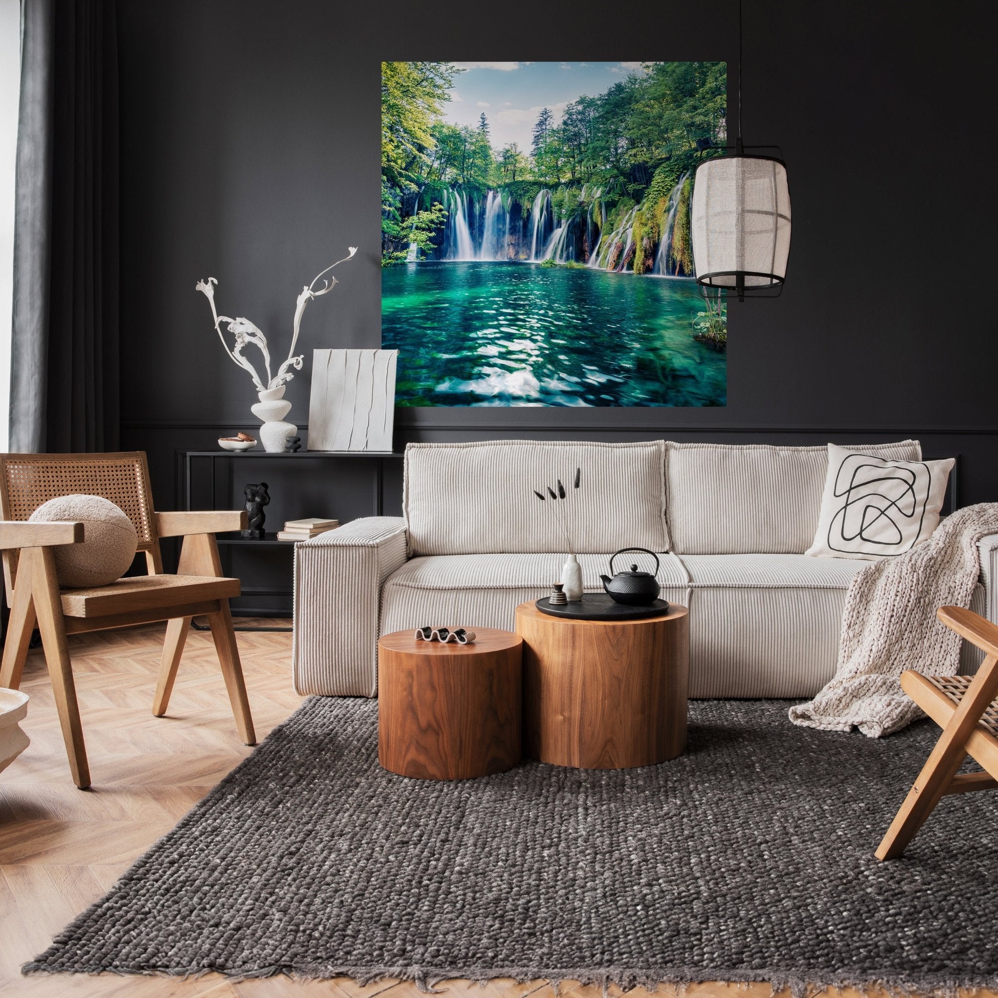 Quadratische Fototapete Wasserfall mit See M0062 - Bild 2 Quadratische Fototapete Wasserfall mit See M0062 - Bild 2