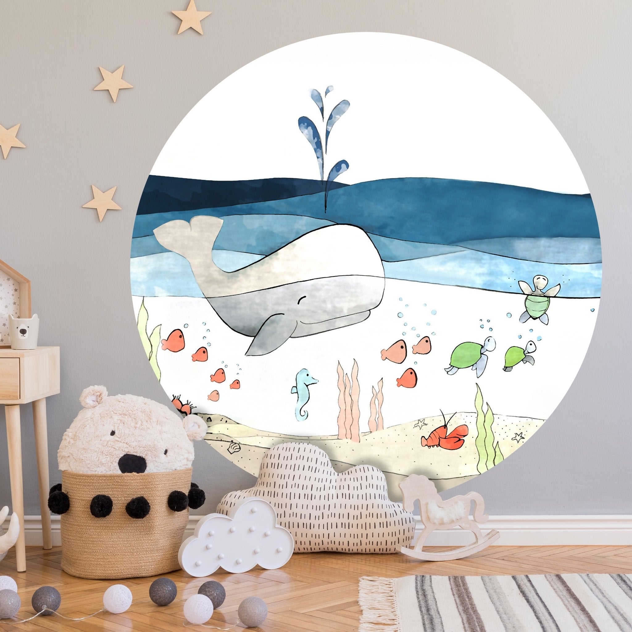 Runde Fototapete Wal Schildkröte Meer M0063 - Bild 1 Runde Fototapete Wal Schildkröte Meer M0063 - Bild 1