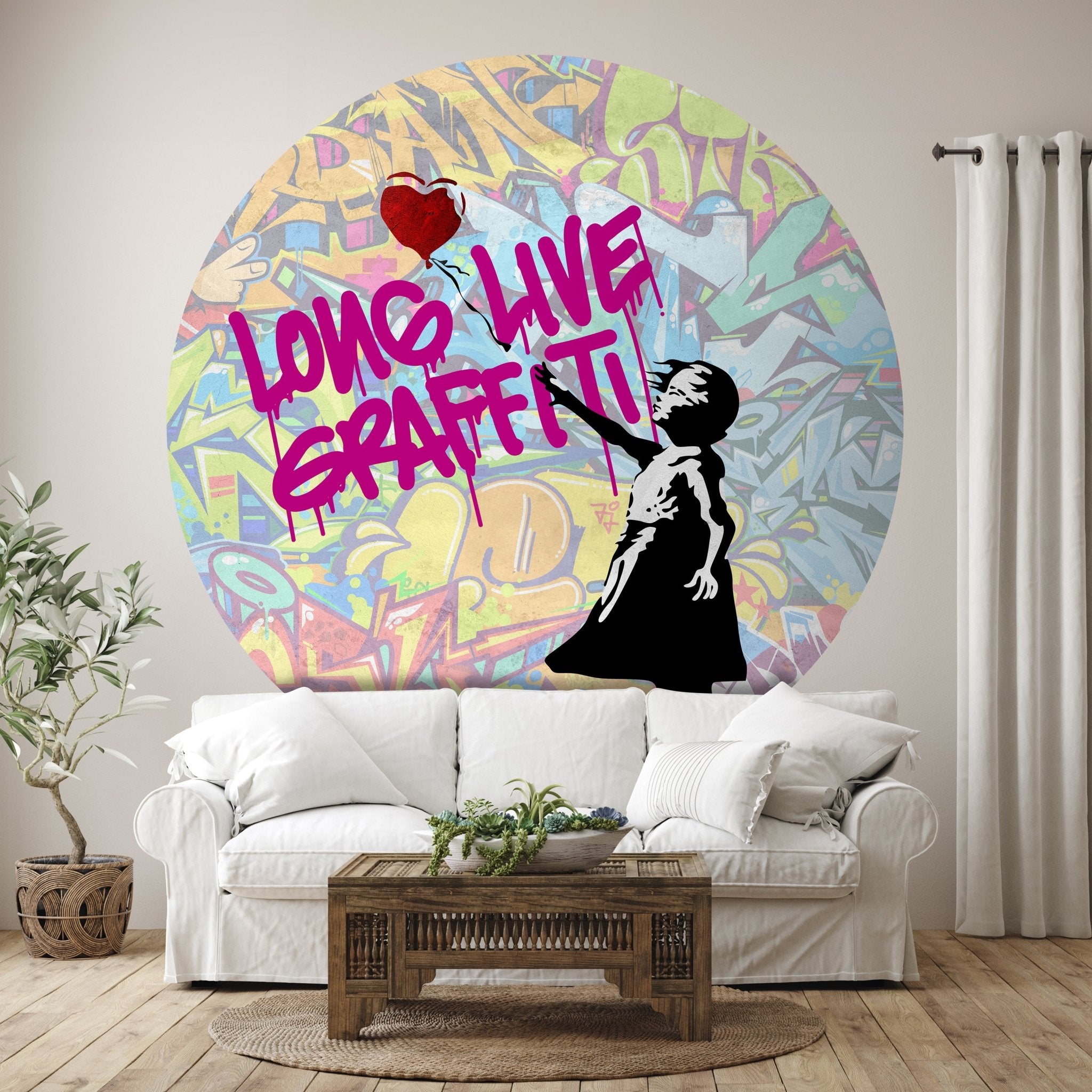 Runde Fototapete Banksy Street Art M0075 - Bild 1 Runde Fototapete Banksy Street Art M0075 - Bild 1