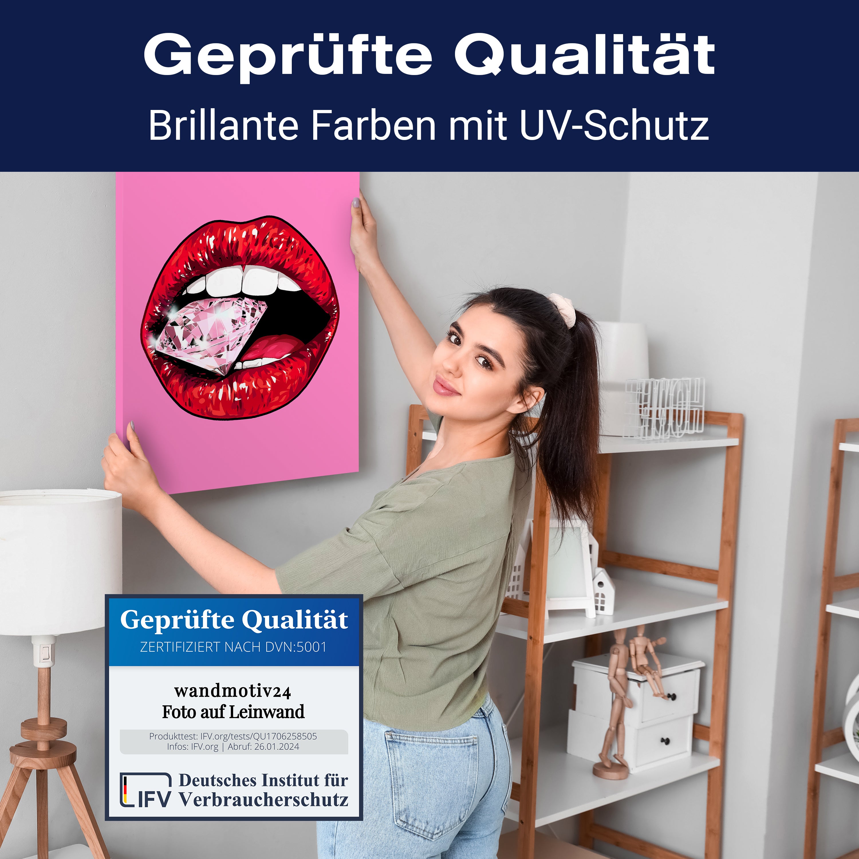 Leinwandbild Frauen Lippen M0077 kaufen - Bild 4 Leinwandbild Frauen Lippen M0077 kaufen - Bild 4