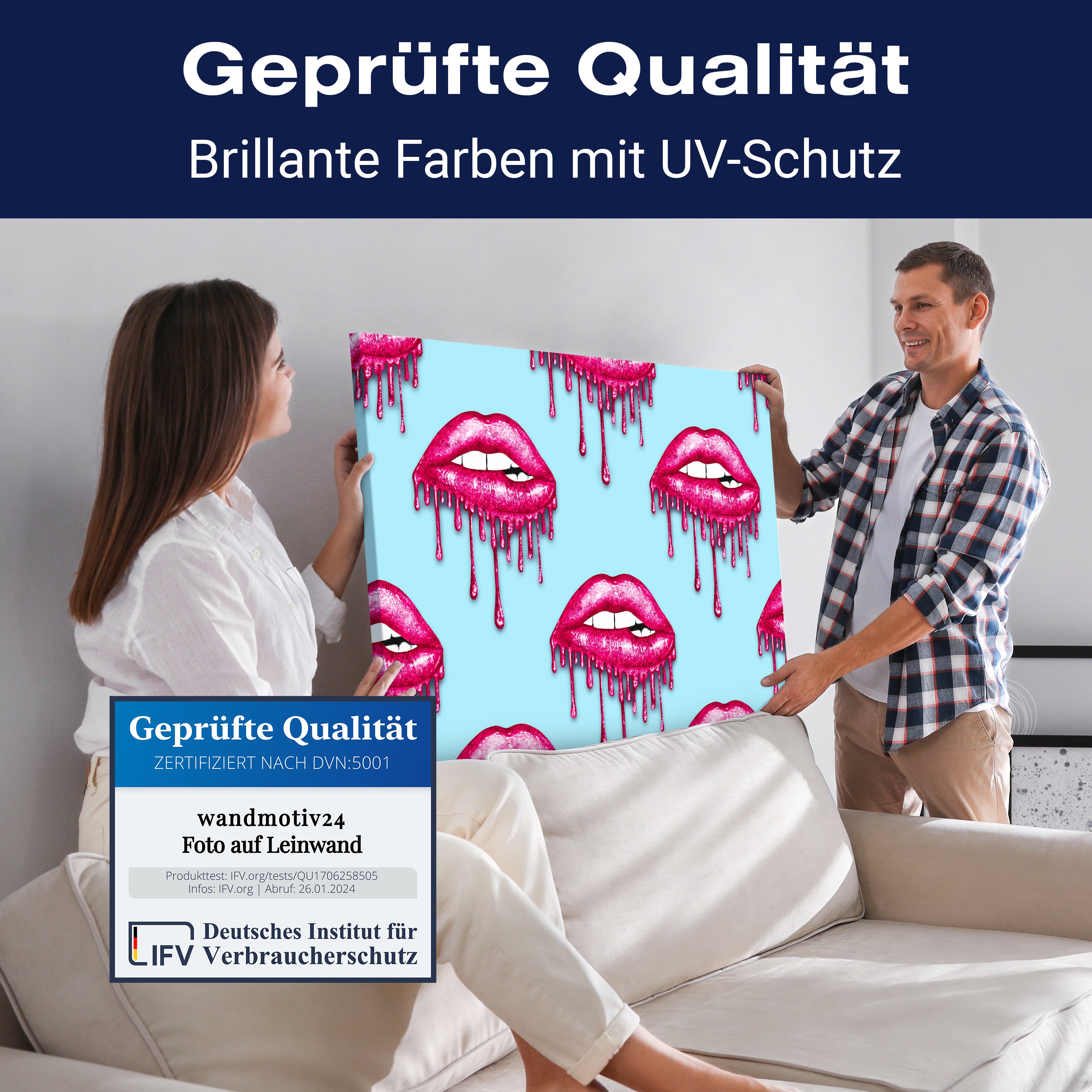 Leinwandbild Frauen Lippen M0088 kaufen - Bild 4 Leinwandbild Frauen Lippen M0088 kaufen - Bild 4