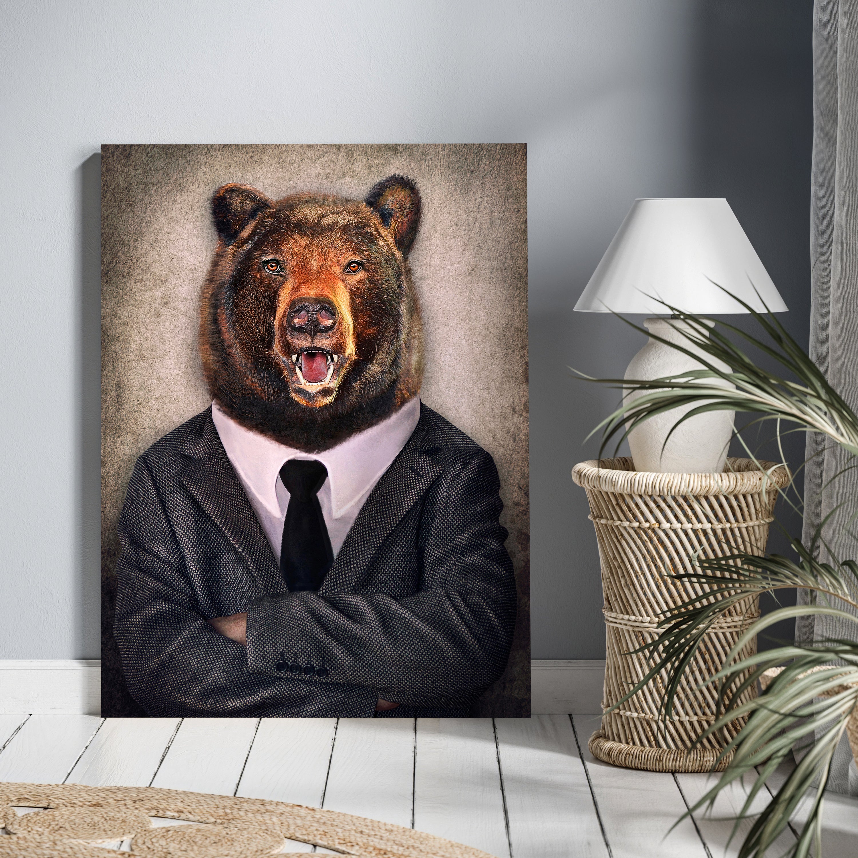 Leinwandbild Tiere, Hochformat, Buisness Bär M0092 kaufen - Bild 2 Leinwandbild Tiere, Hochformat, Buisness Bär M0092 kaufen - Bild 2