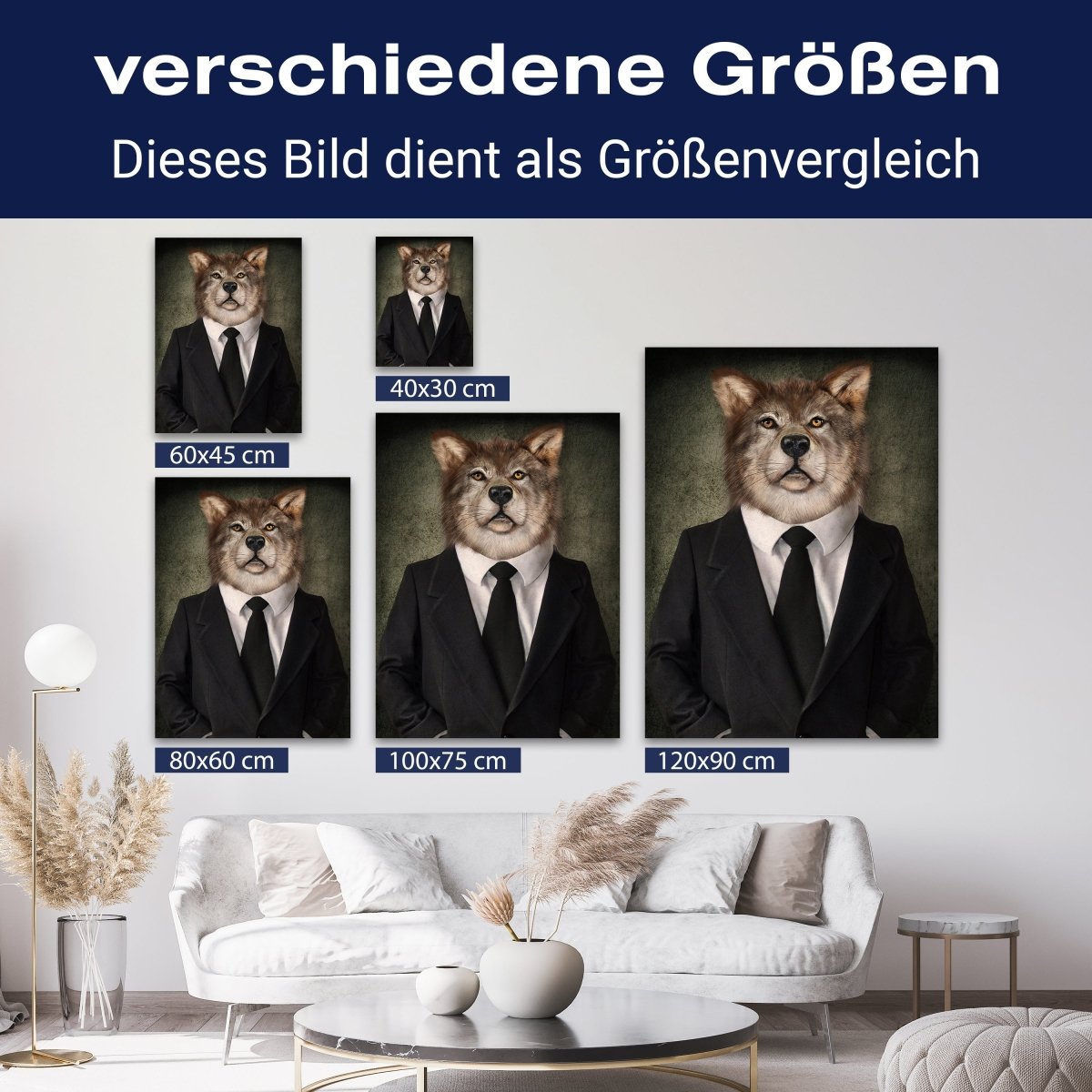 Leinwandbild Tiere, Hochformat, Wallstreet Wolf M0094 kaufen - Bild 8 Leinwandbild Tiere, Hochformat, Wallstreet Wolf M0094 kaufen - Bild 8