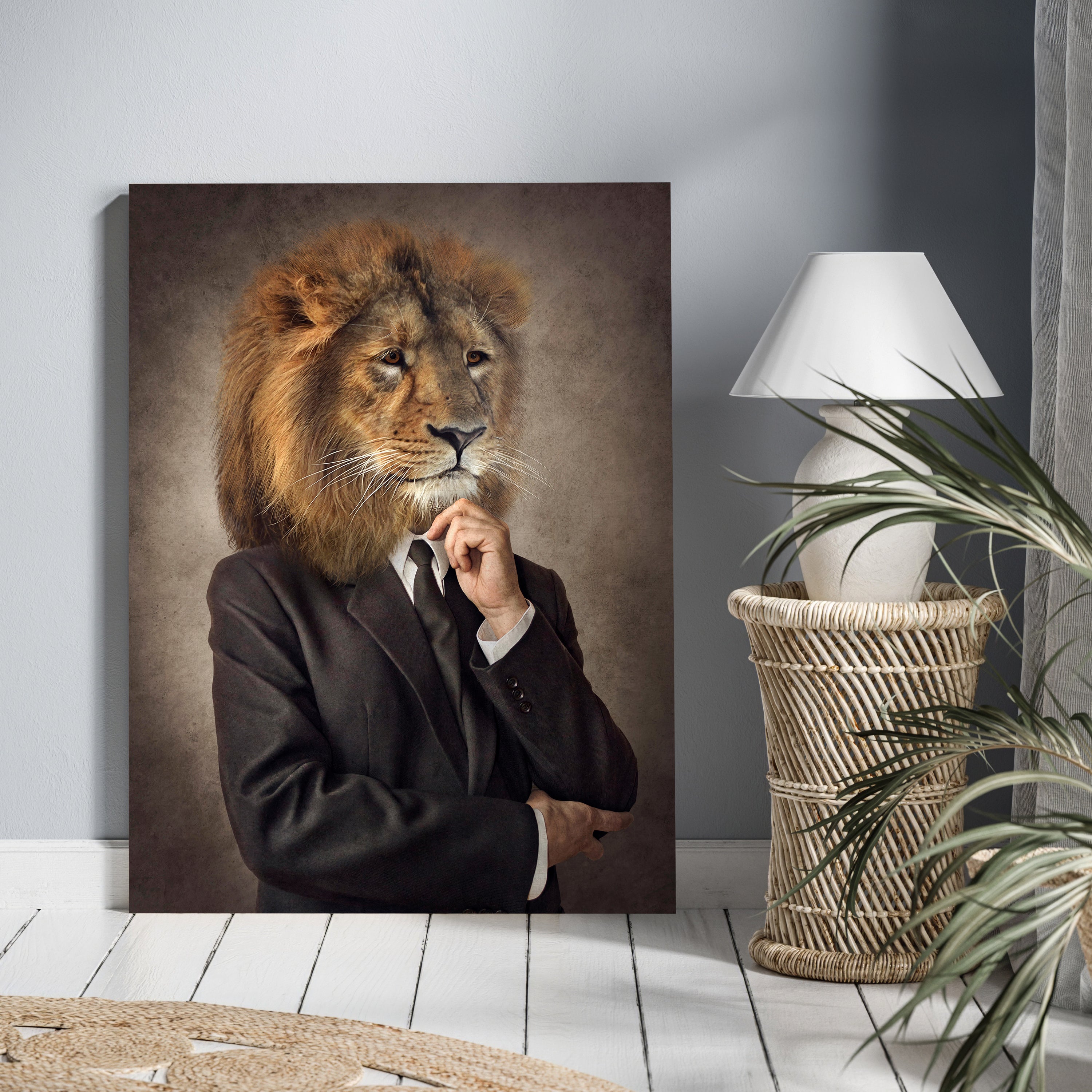 Leinwandbild Tiere, Hochformat, Buisness Löwe M0095 kaufen - Bild 2 Leinwandbild Tiere, Hochformat, Buisness Löwe M0095 kaufen - Bild 2