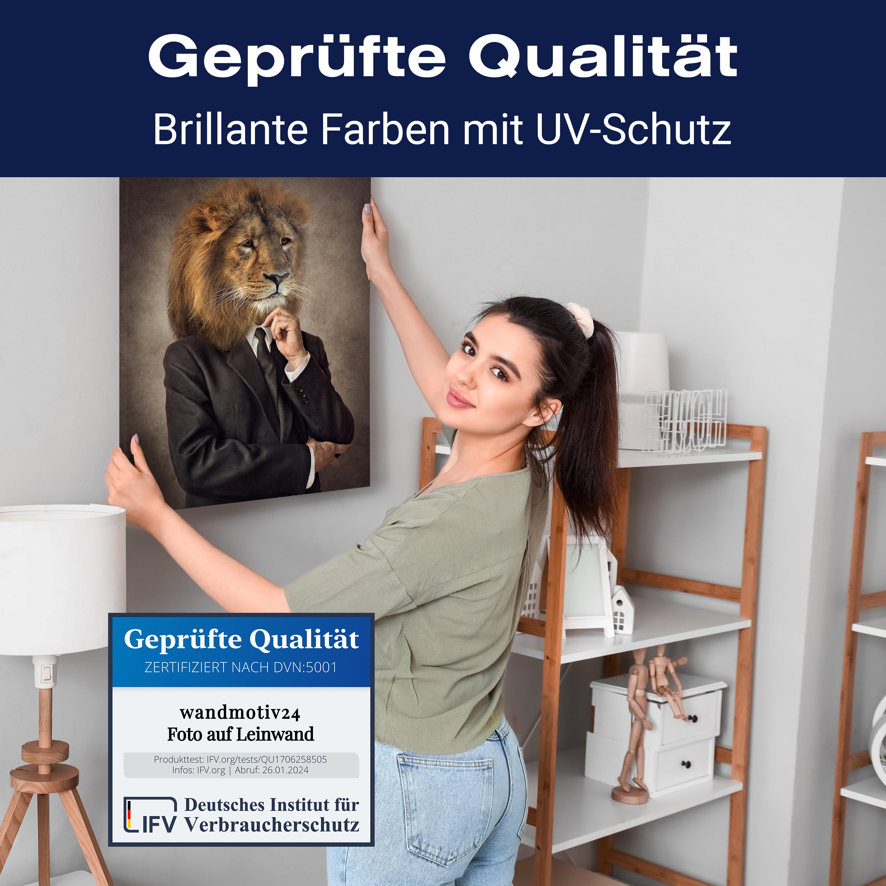 Leinwandbild Tiere, Hochformat, Buisness Löwe M0095 kaufen - Bild 4 Leinwandbild Tiere, Hochformat, Buisness Löwe M0095 kaufen - Bild 4