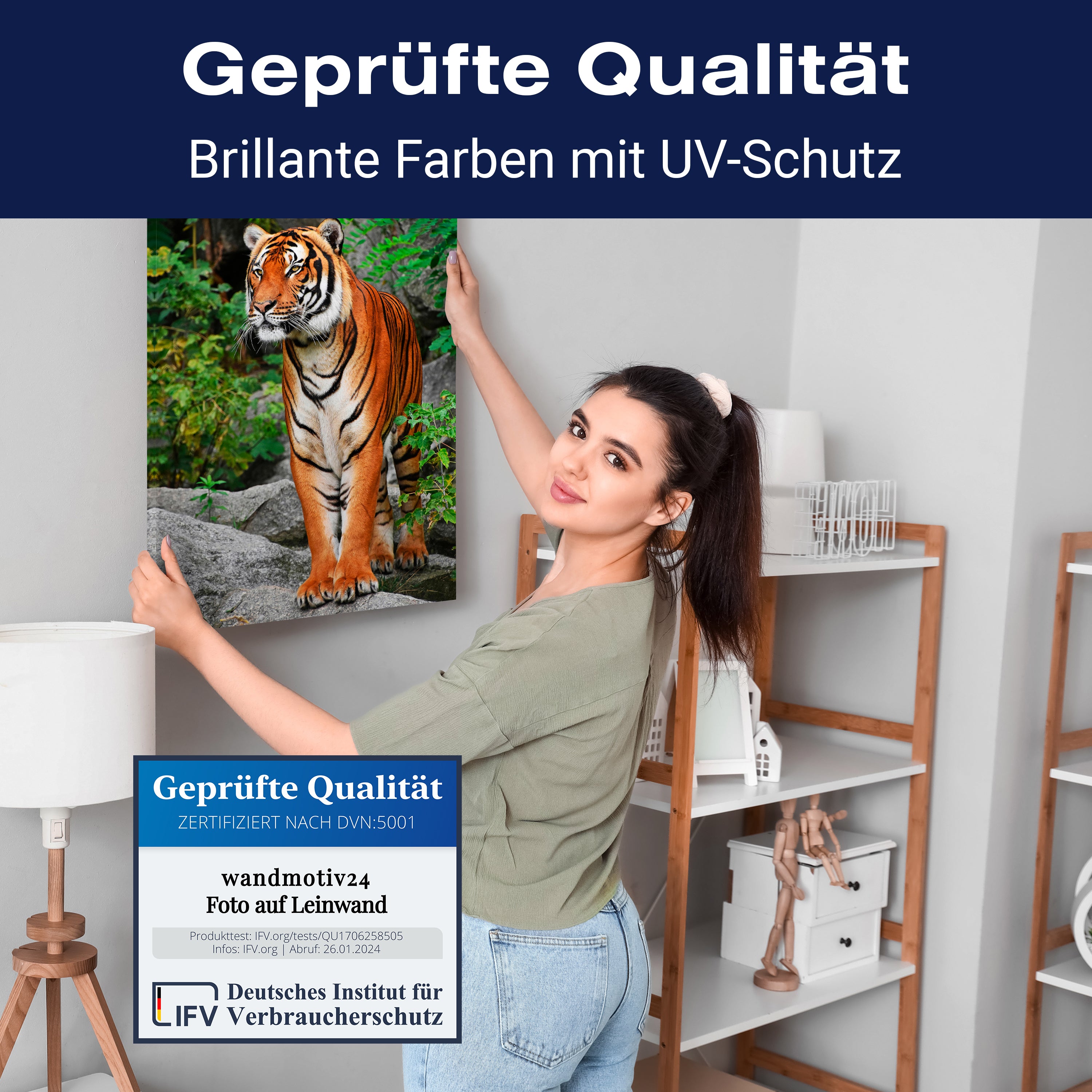 Leinwandbild Tiere, Hochformat, Tiger M0096 kaufen - Bild 4 Leinwandbild Tiere, Hochformat, Tiger M0096 kaufen - Bild 4