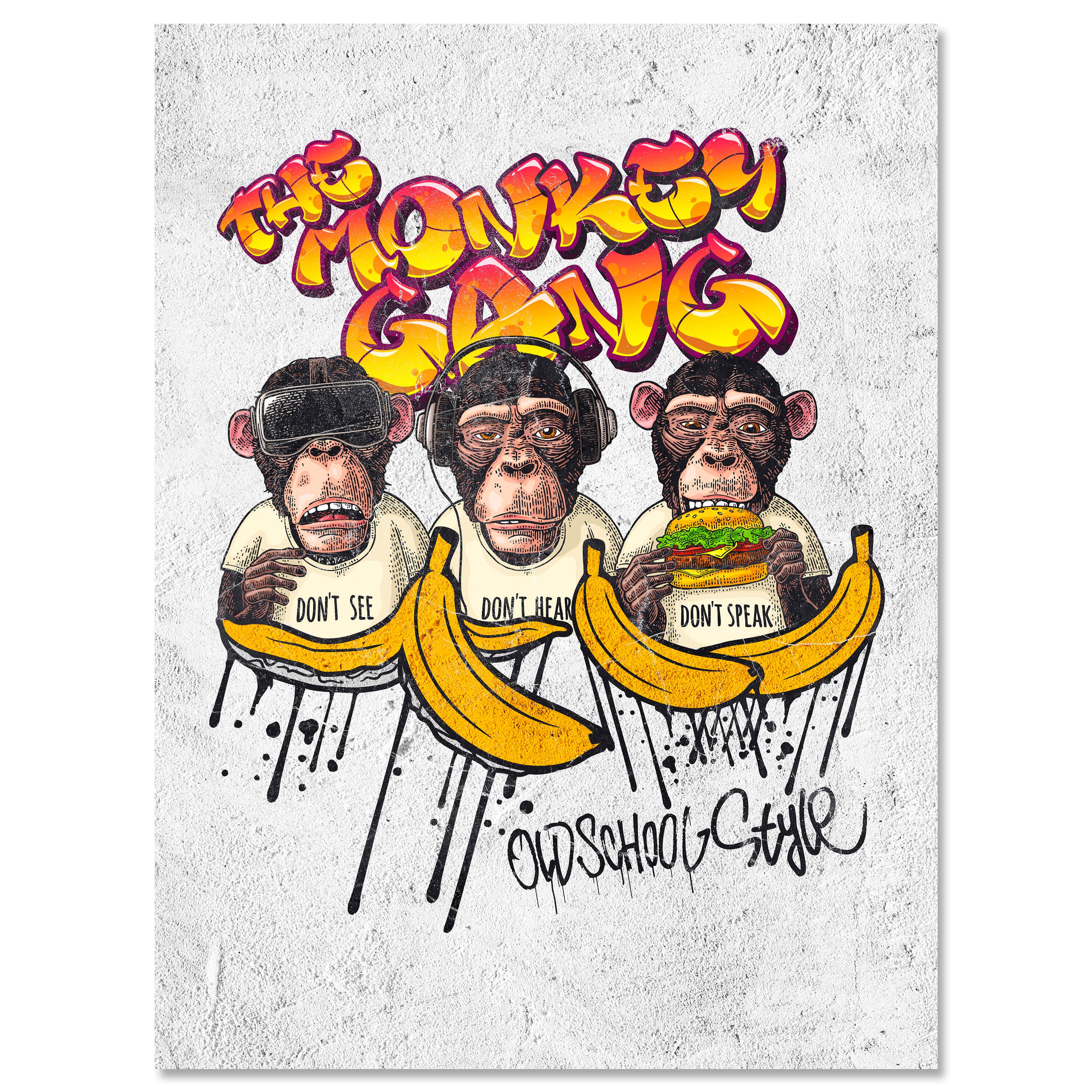 Leinwandbild Tiere, Hochformat, Monkey Gang M0097 kaufen - Bild 1 Leinwandbild Tiere, Hochformat, Monkey Gang M0097 kaufen - Bild 1