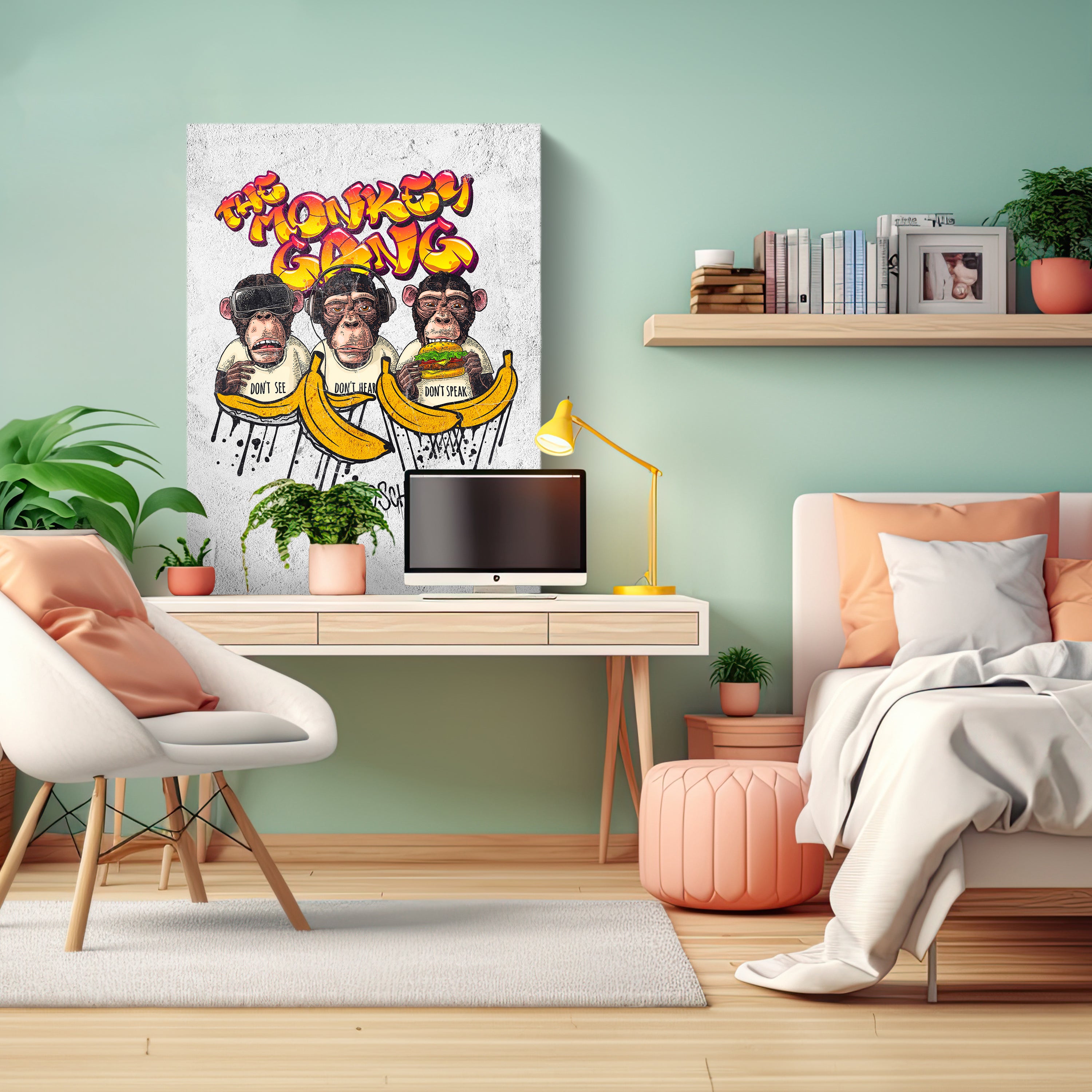 Leinwandbild Tiere, Hochformat, Monkey Gang M0097 kaufen - Bild 3 Leinwandbild Tiere, Hochformat, Monkey Gang M0097 kaufen - Bild 3