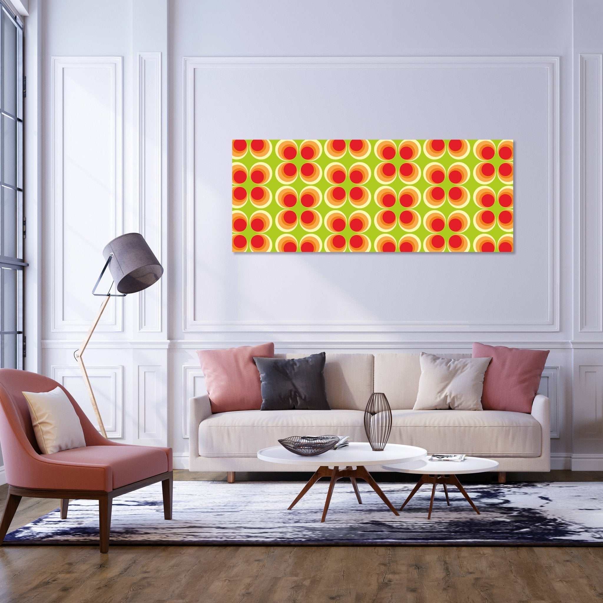 Leinwandbild Retrokreise Orange Muster M0098 kaufen - Bild 2 Leinwandbild Retrokreise Orange Muster M0098 kaufen - Bild 2