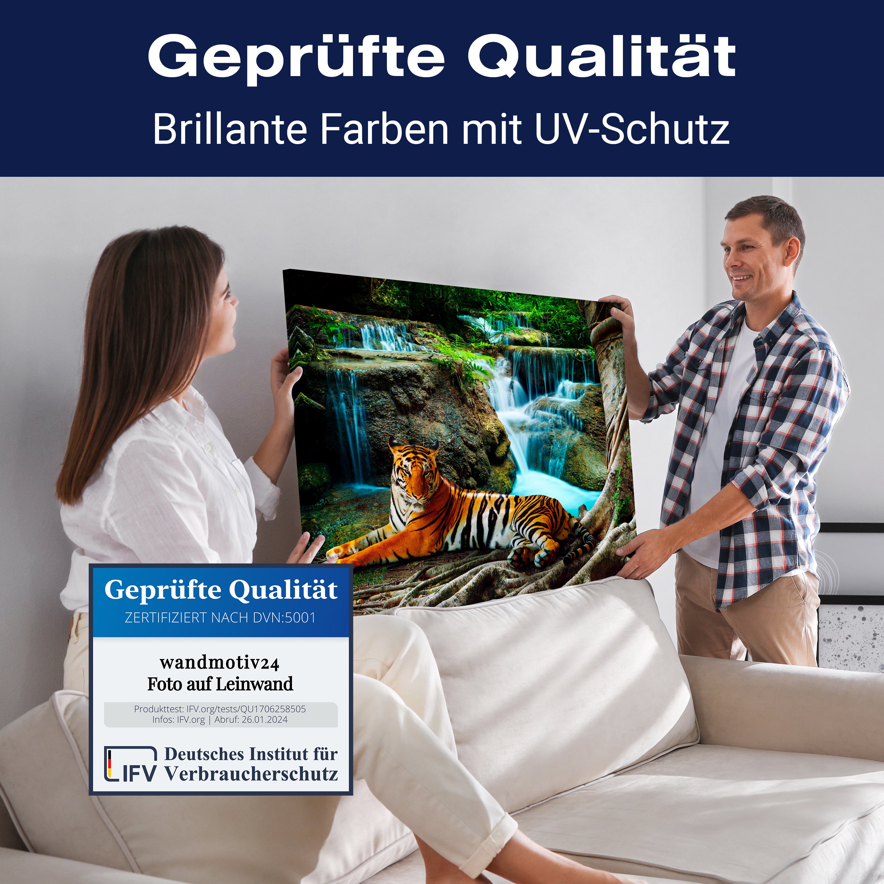 Leinwandbild Tiere, Querformat, Tiger Wasserfall M0098 kaufen - Bild 4 Leinwandbild Tiere, Querformat, Tiger Wasserfall M0098 kaufen - Bild 4