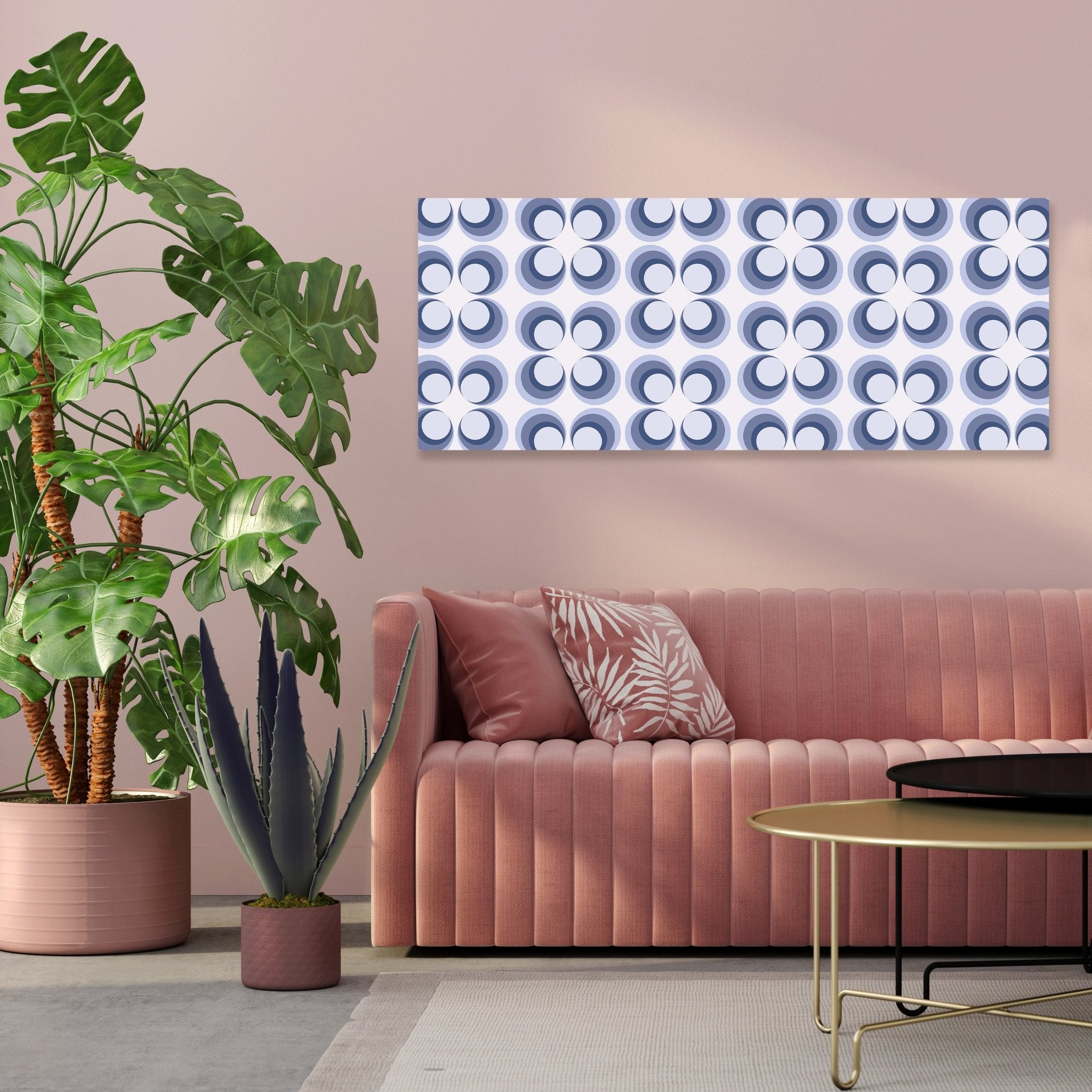 Leinwandbild Retrokreise Blau Muster M0099 kaufen - Bild 3 Leinwandbild Retrokreise Blau Muster M0099 kaufen - Bild 3