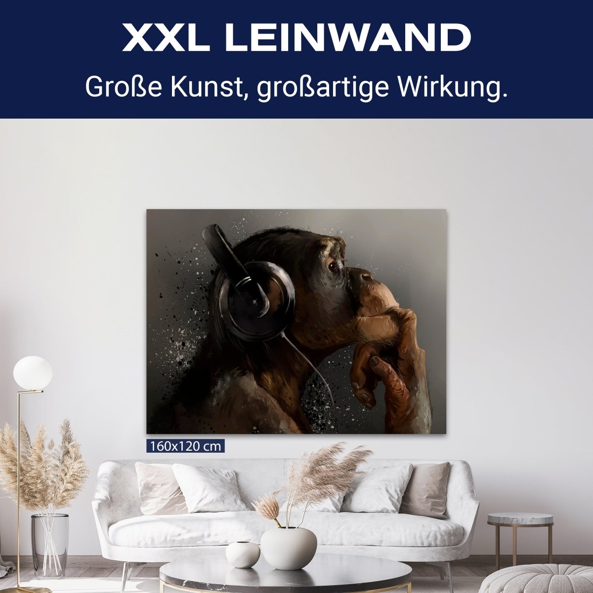 Leinwandbild Tiere, Querformat, Affe Kopfhörer M0099 kaufen - Bild 9 Leinwandbild Tiere, Querformat, Affe Kopfhörer M0099 kaufen - Bild 9