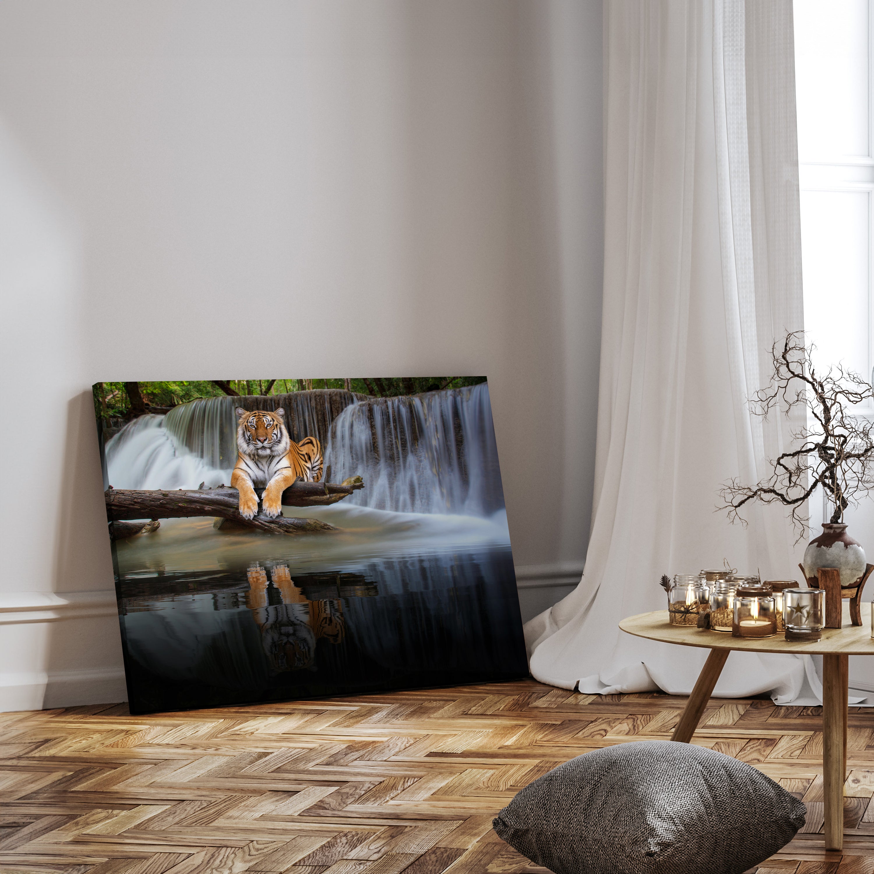 Leinwandbild Tiere, Querformat, Tiger am Wasserfall M0100 kaufen - Bild 3 Leinwandbild Tiere, Querformat, Tiger am Wasserfall M0100 kaufen - Bild 3