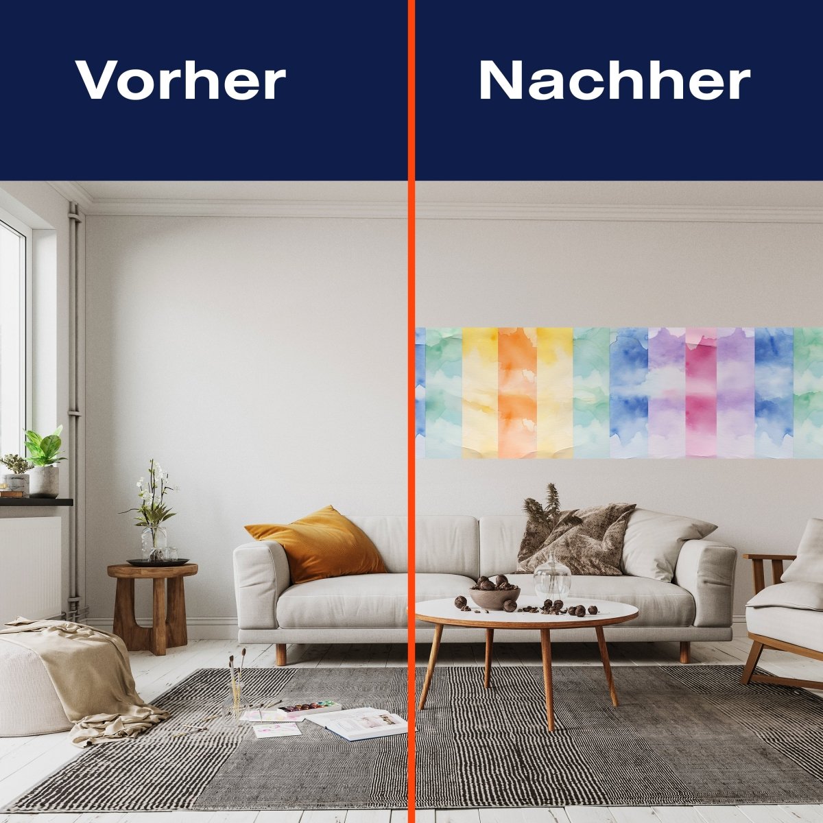 Panorama-Fototapete buntes Aquarell M0100 - Bild 3 Panorama-Fototapete buntes Aquarell M0100 - Bild 3