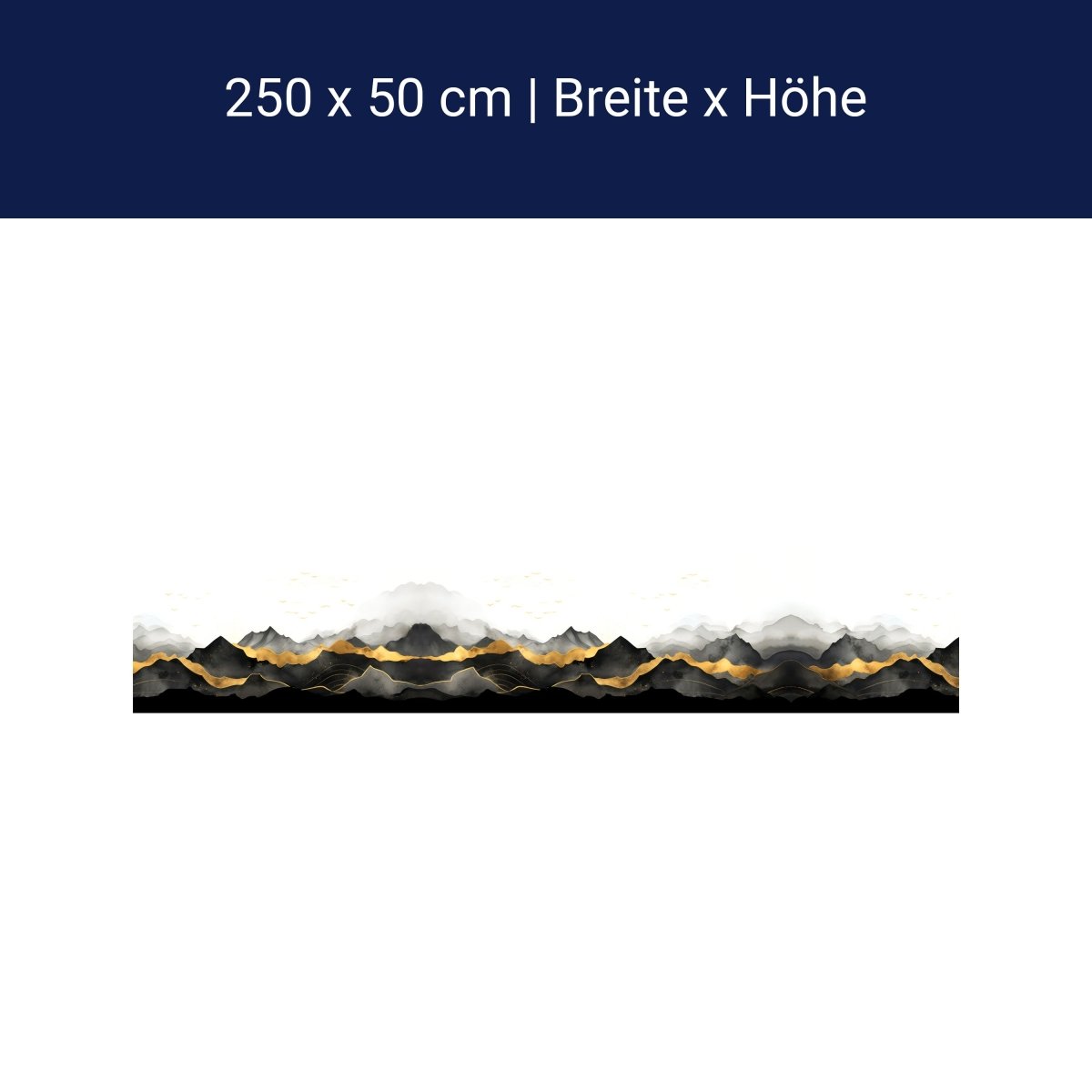 Panorama-Fototapete Aquarell goldene Berge M0102 Panorama-Fototapete Aquarell goldene Berge M0102