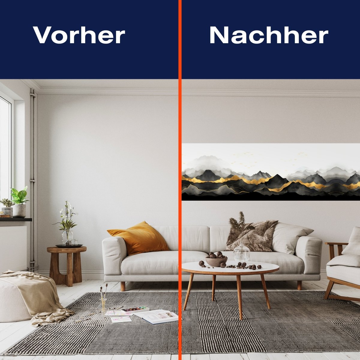 Panorama-Fototapete Aquarell goldene Berge M0102 - Bild 3 Panorama-Fototapete Aquarell goldene Berge M0102 - Bild 3