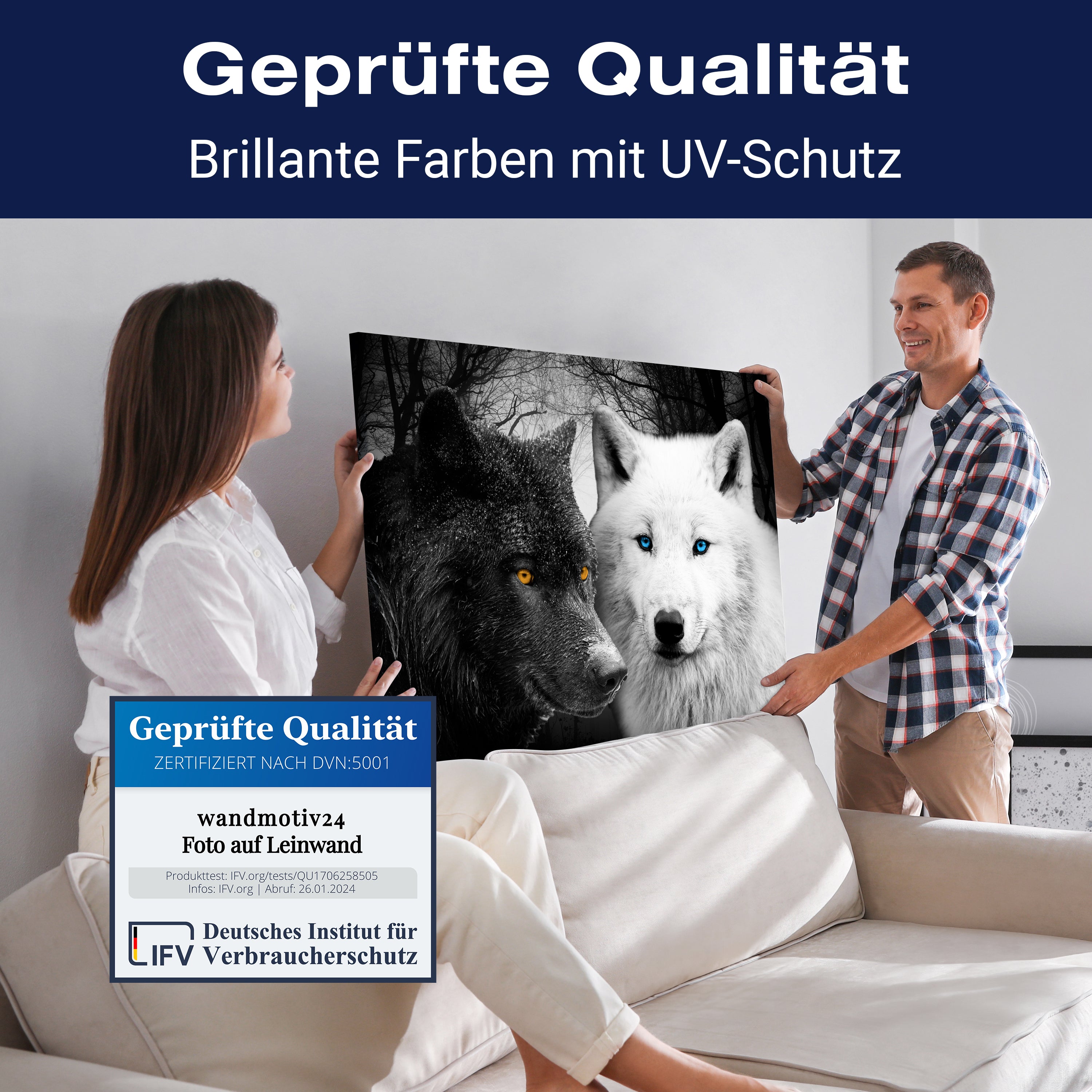 Leinwandbild Tiere, Querformat, Wölfe Schwarz & Weiß M0103 kaufen - Bild 4 Leinwandbild Tiere, Querformat, Wölfe Schwarz & Weiß M0103 kaufen - Bild 4